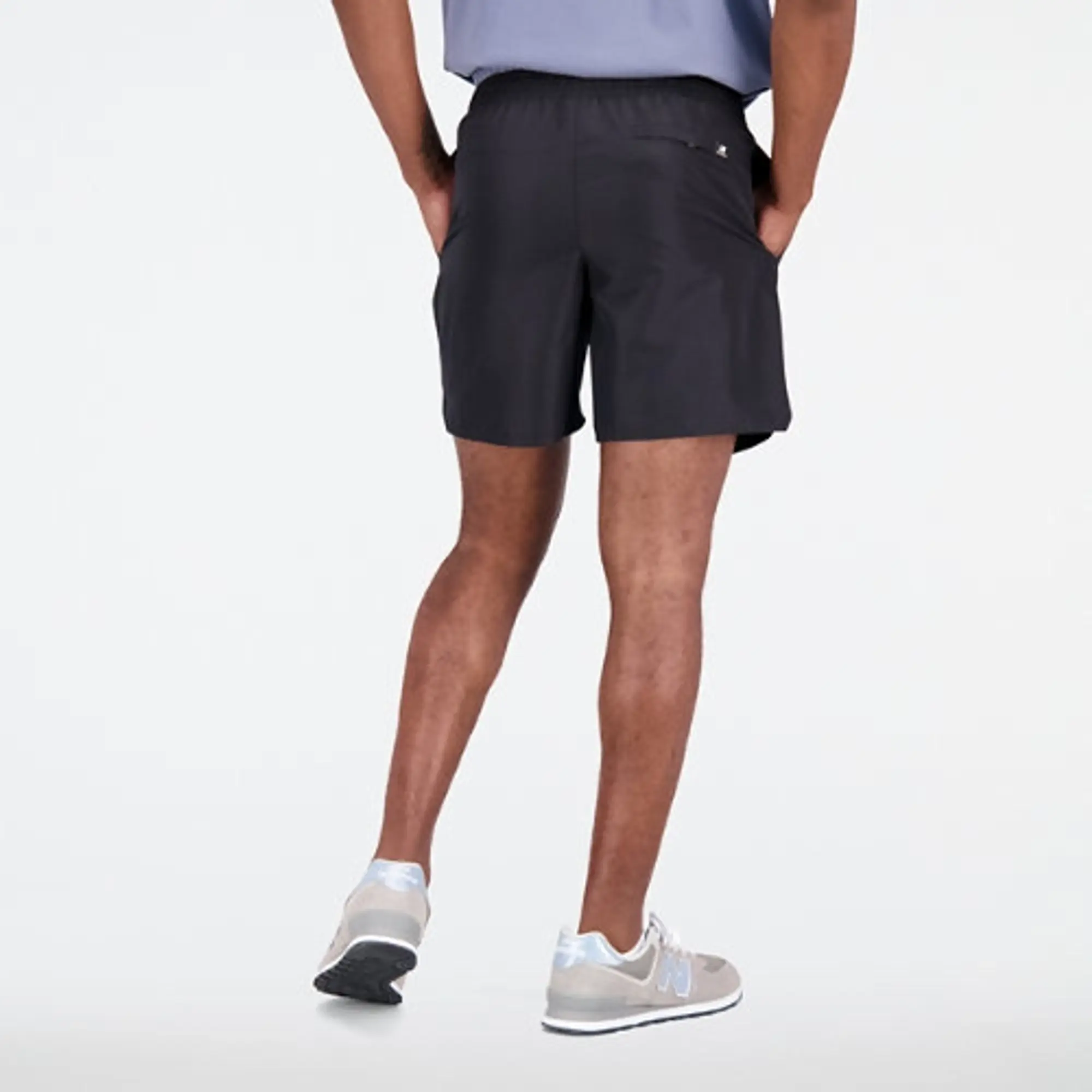 New Balance Men's Essentials Reimagined Woven Short in Black Polywoven