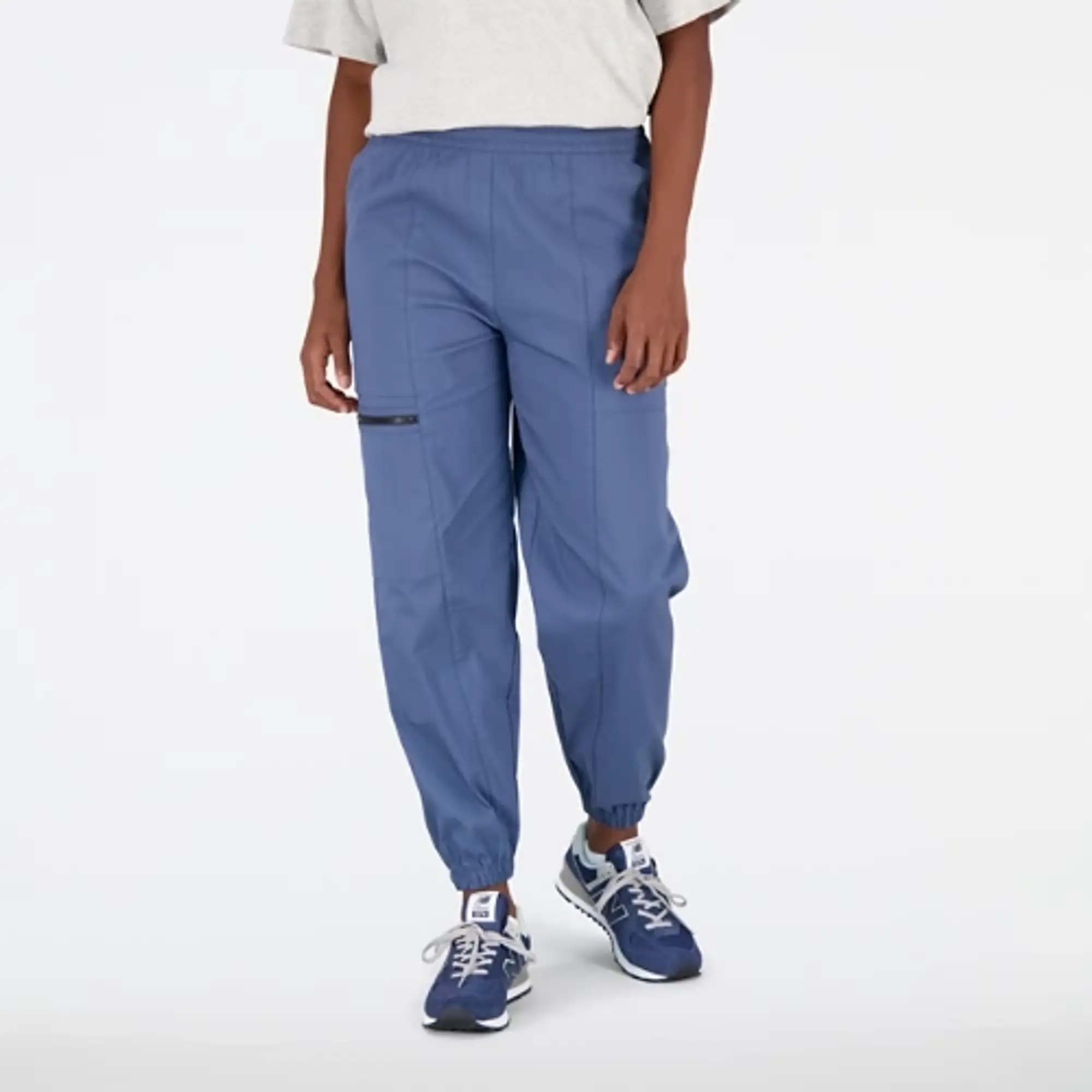 New Balance Women's AT Woven Pant in Blue Polywoven