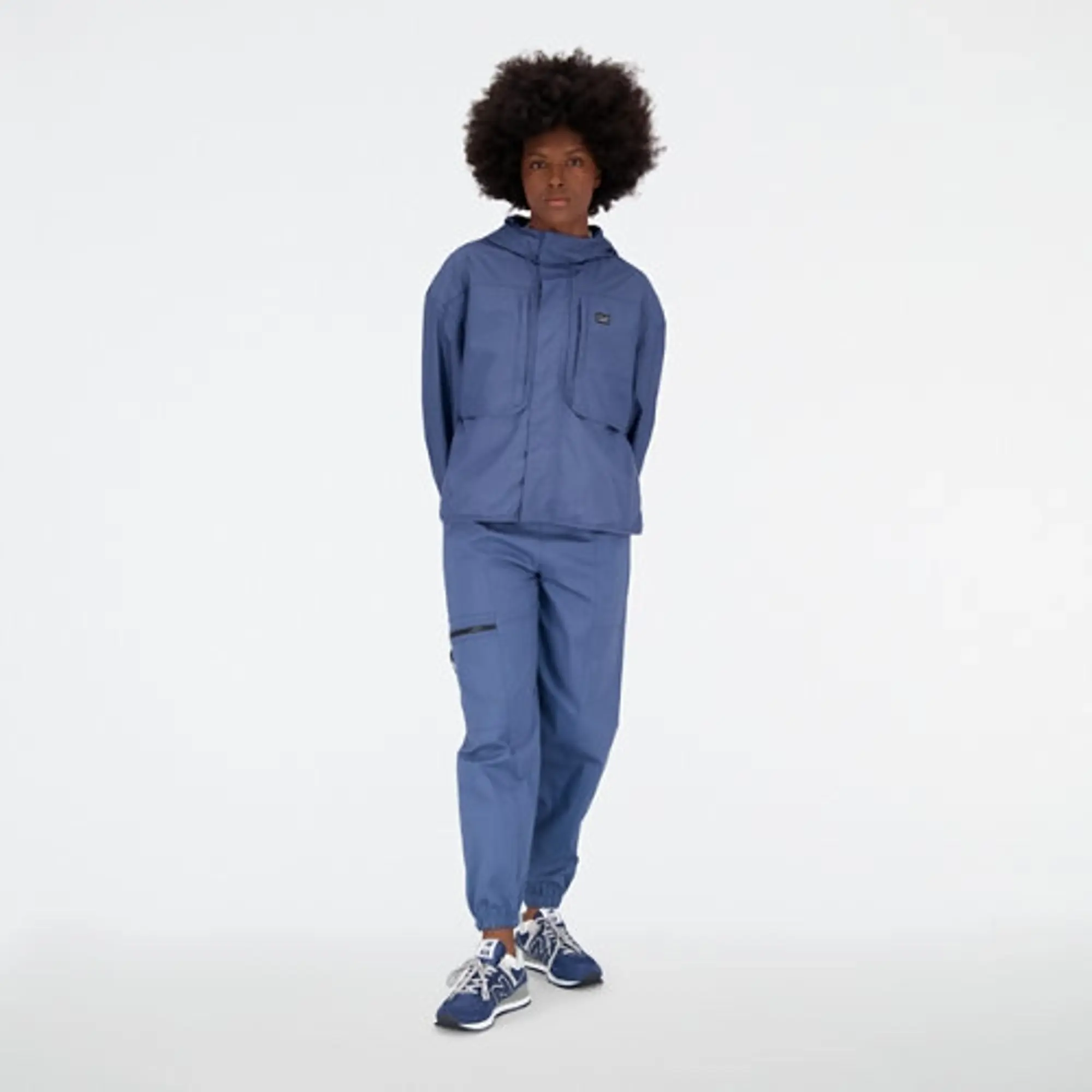 New Balance Women's AT Woven Pant in Blue Polywoven