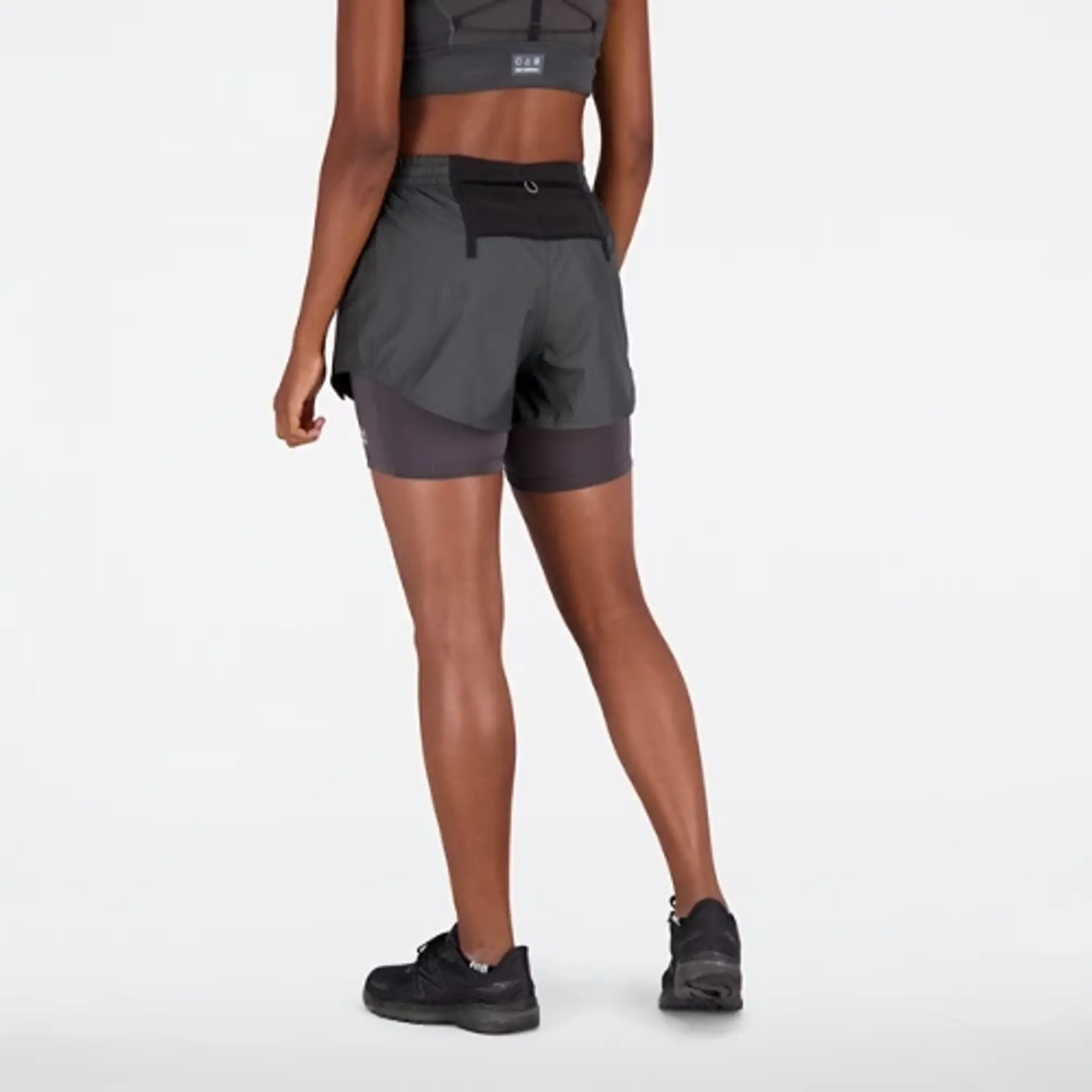 New Balance Women's Impact Run AT 3 Inch 2-in-1 Short in Black Polywoven