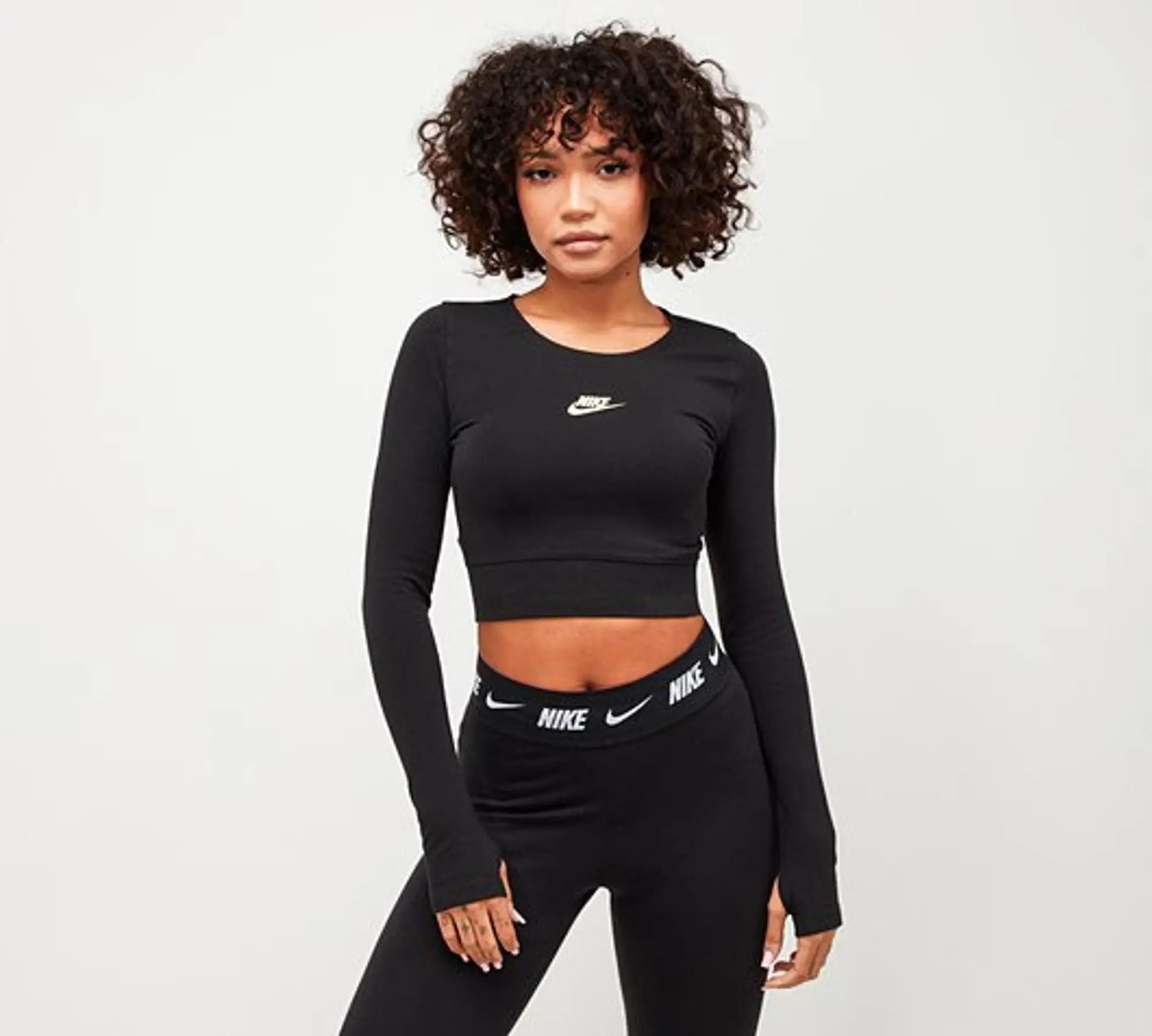 Nike Sportswear Long-Sleeve Dance Crop Top Black