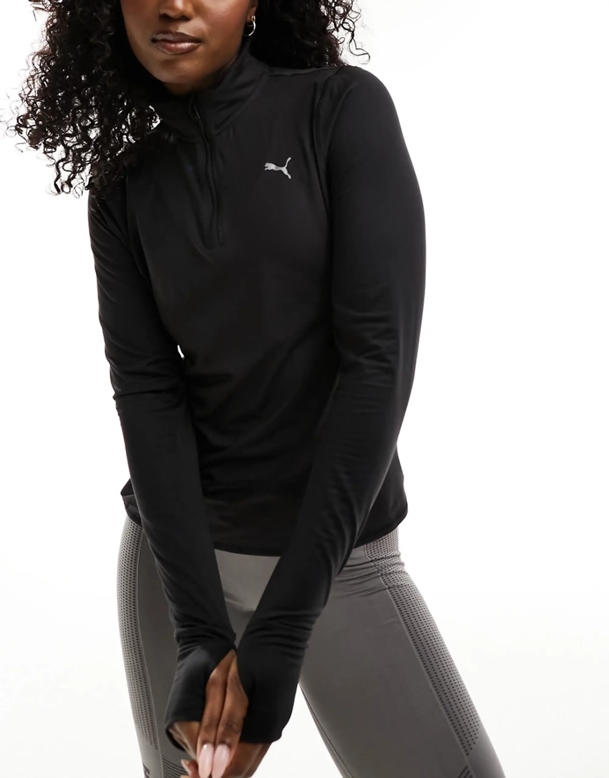 Puma Run Favorite 1/4 Zip Running Tops Women - Black