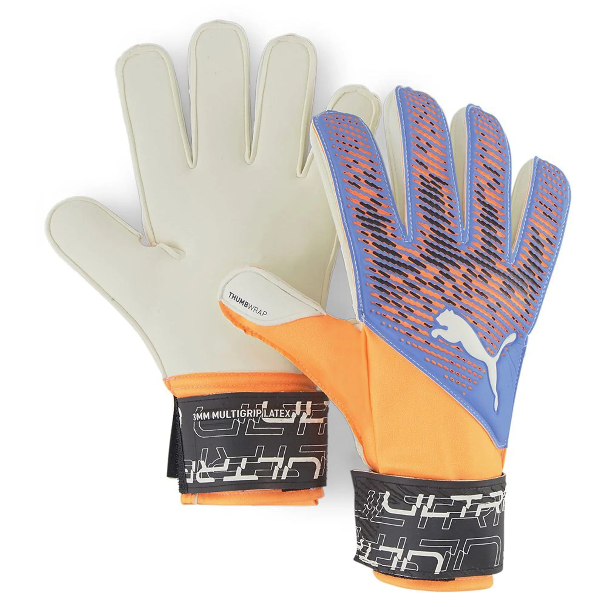 PUMA Ultra Grip 3 Rc Goalkeeper Gloves, Ultra Orange/Blue Glimmer