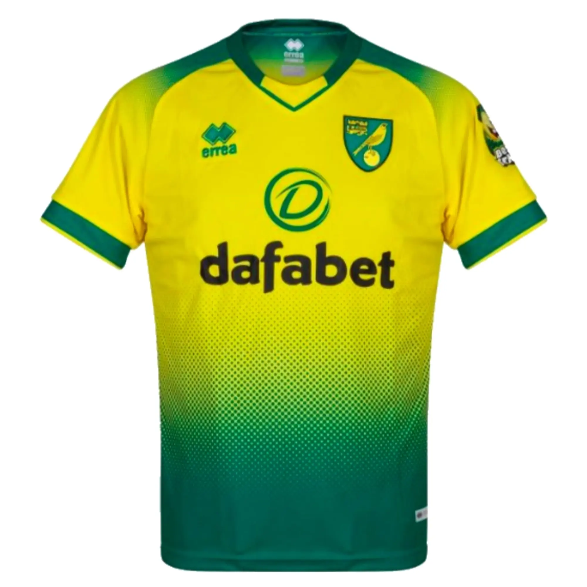 Errea Norwich City Mens SS Home Shirt 2019/20