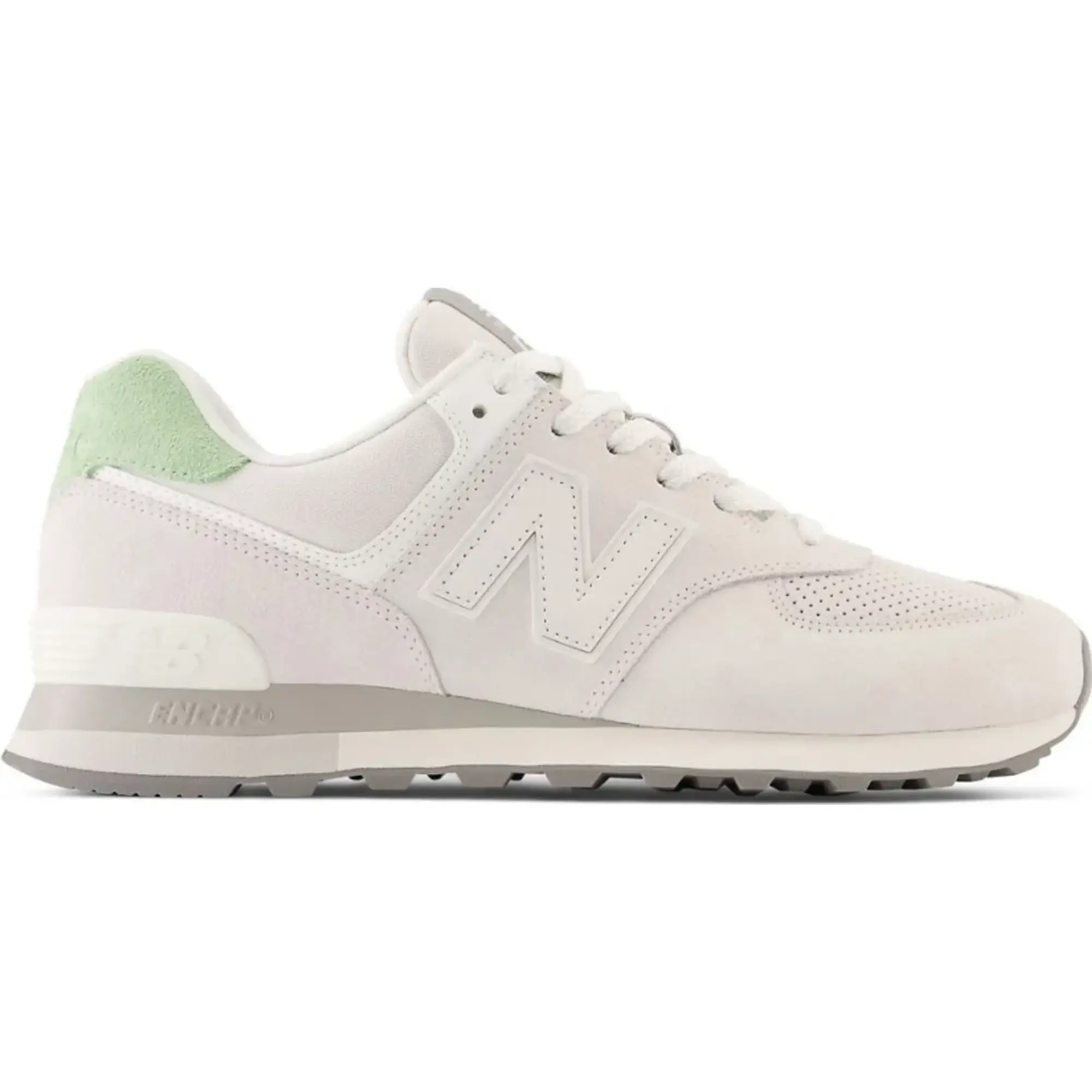 New Balance 574 Trainers In White And Green