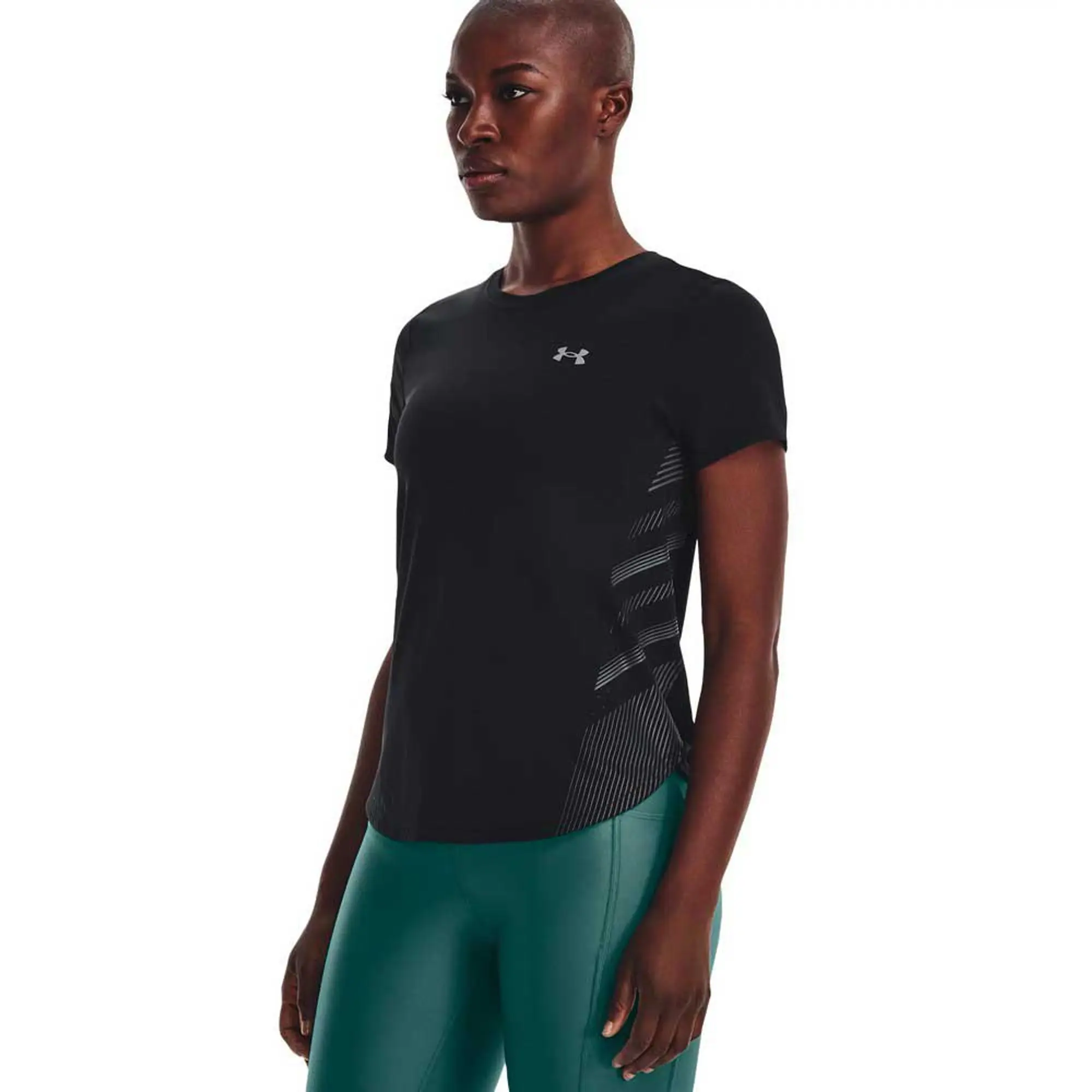 Women's  Under Armour  Iso-Chill Laser T-Shirt Black / Pitch Gray / Reflective