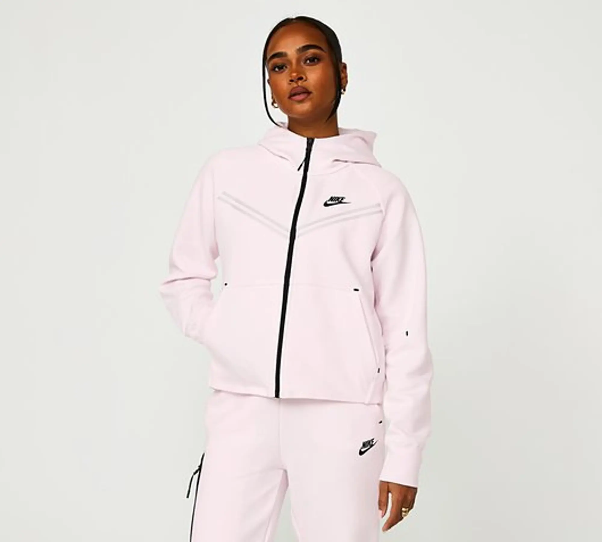 Nike Pink Fleece Sportswear Essentials Full-Zip Hoodie Nike