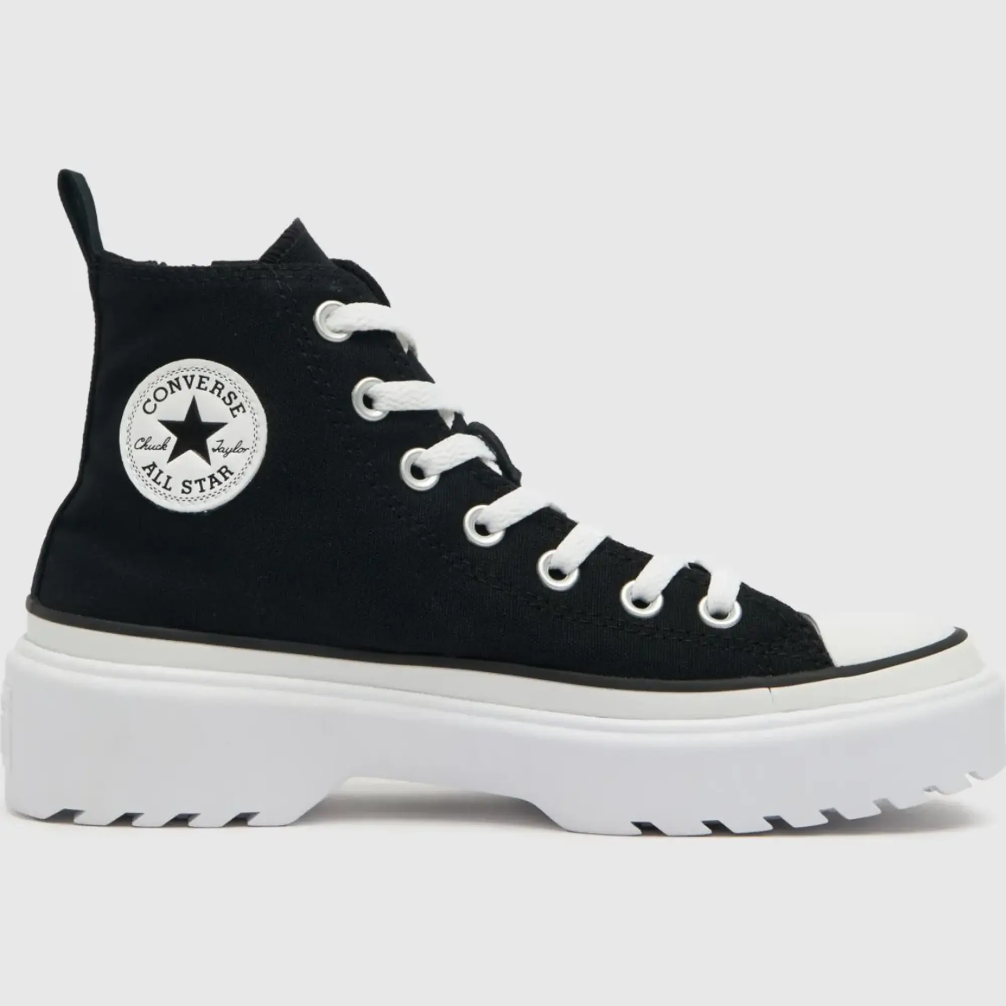 Converse Black & White Lugged Lift Girls Youth Trainers