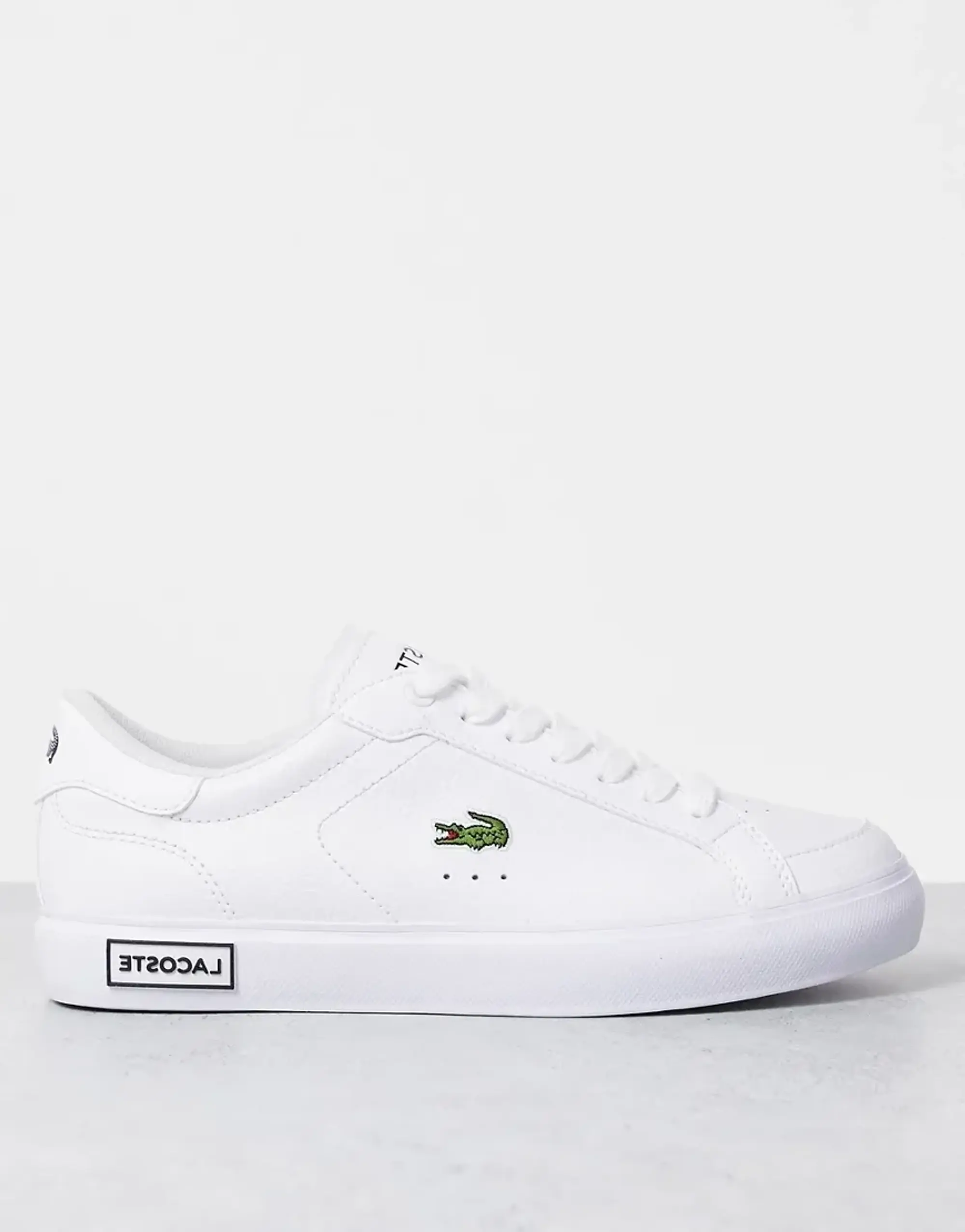Lacoste Powercourt Leather Trainers - White, White