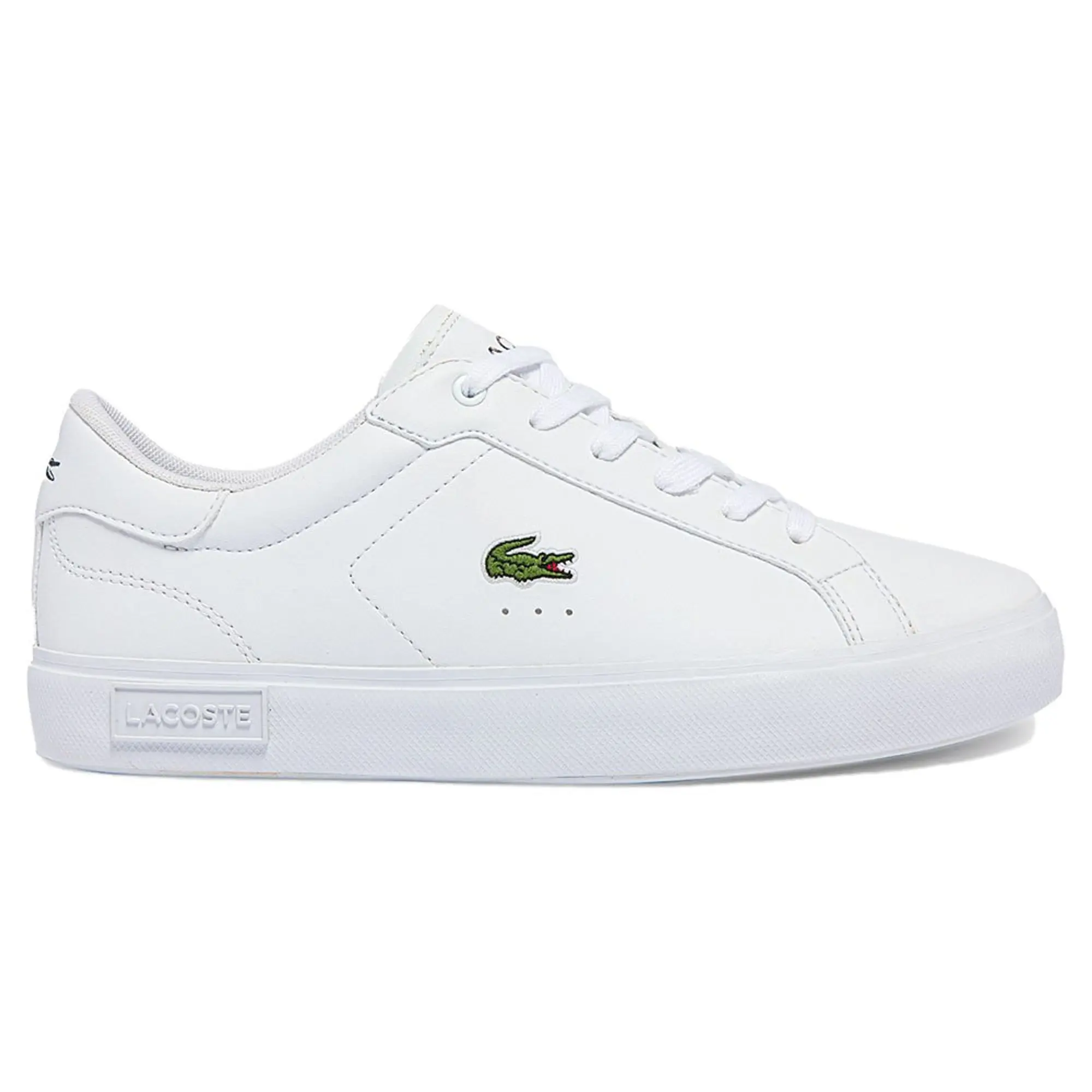 Lacoste White Powercourt Youth Trainers | 741SUJ001421G | FOOTY.COM