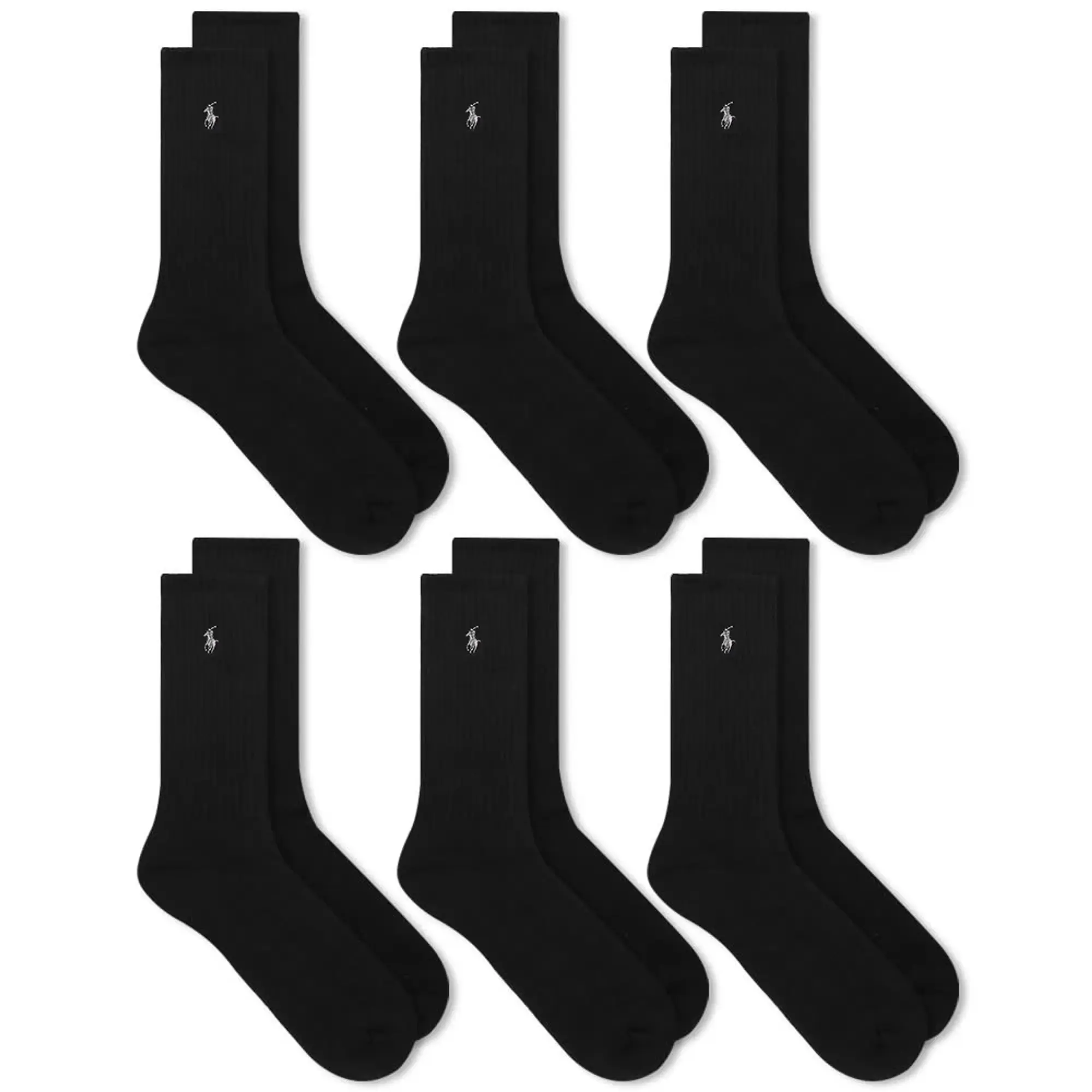 Polo Ralph Lauren Men's Sport Sock - 6 Pack Black