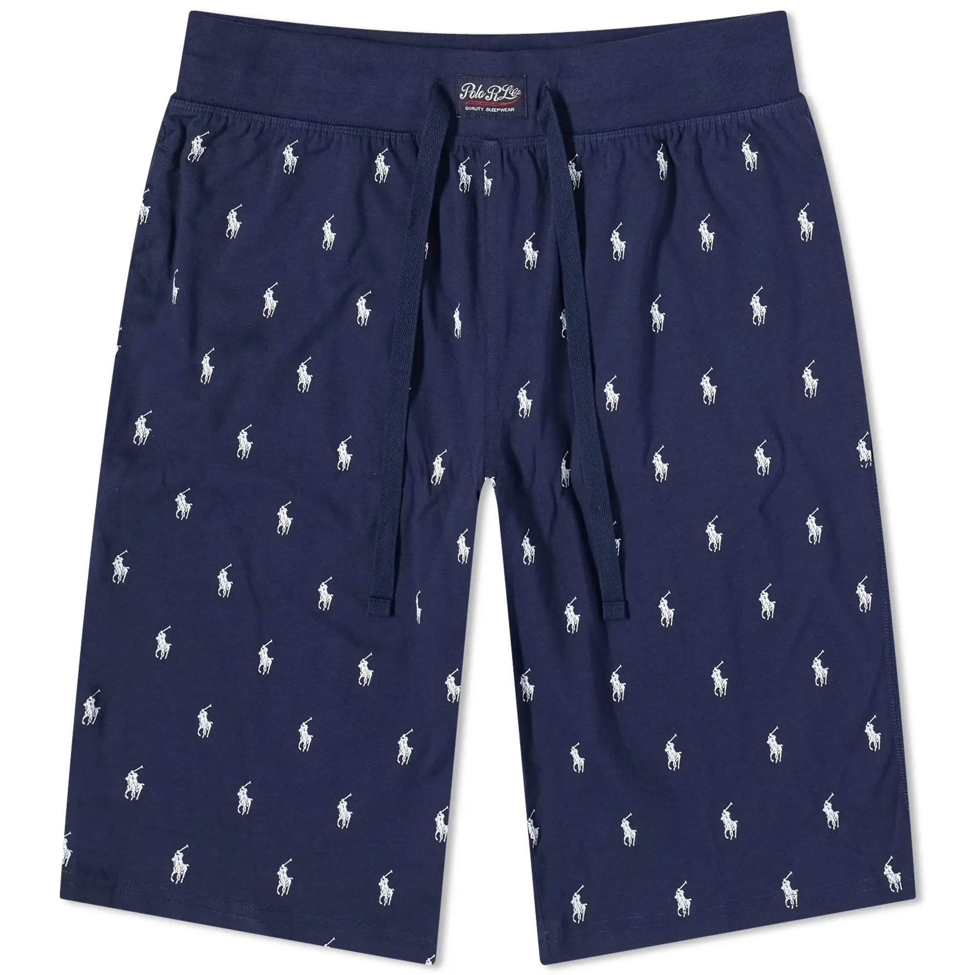 Polo Ralph Lauren Lounge Shorts In Navy With All Over Print Logo