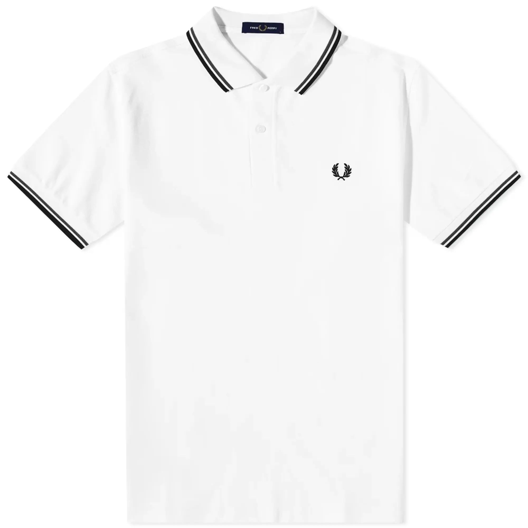 Fred Perry Mens Twin Tipped Collar Polo Shirt (White)