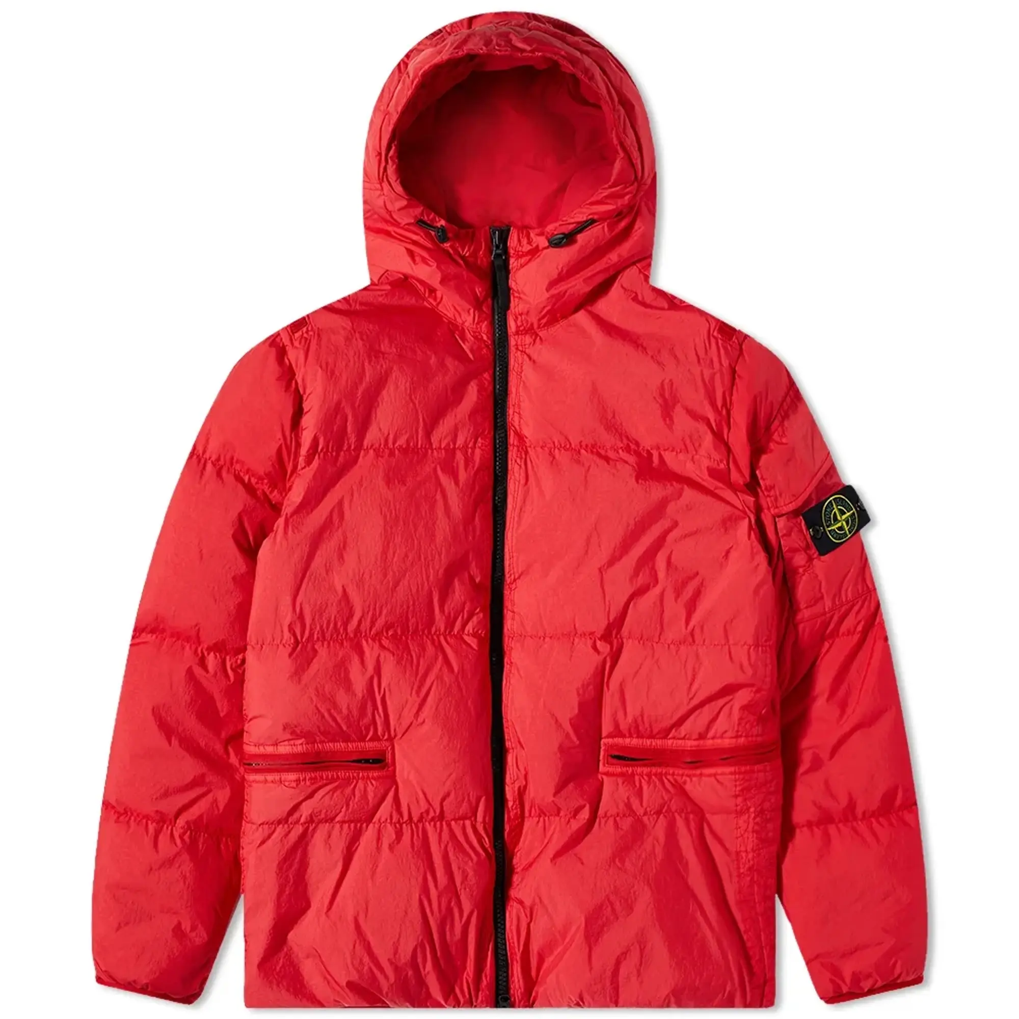 Stone Island Crinkle Reps Down Jacket Red