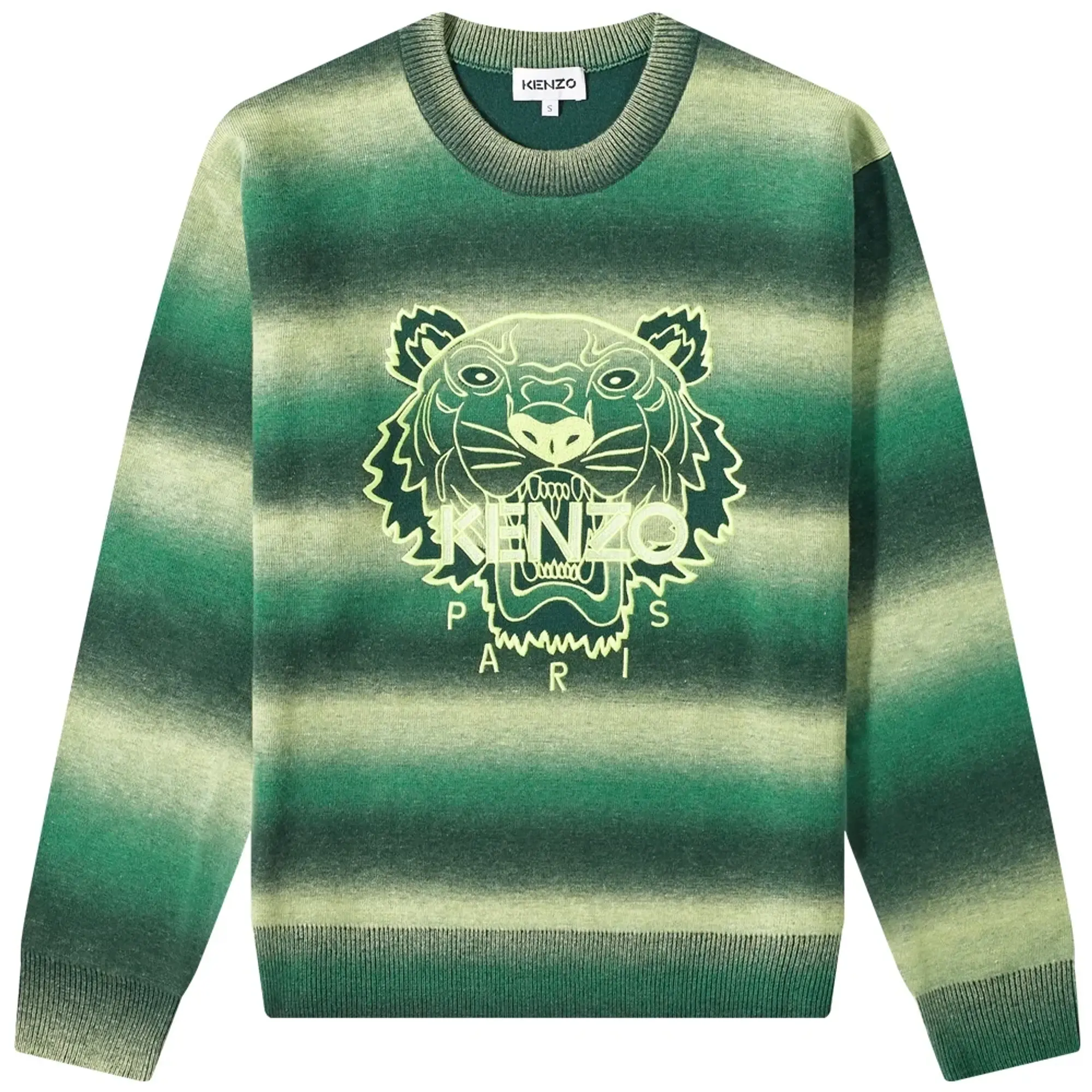 Kenzo Neon Tiger Crew Knit Dark Khaki