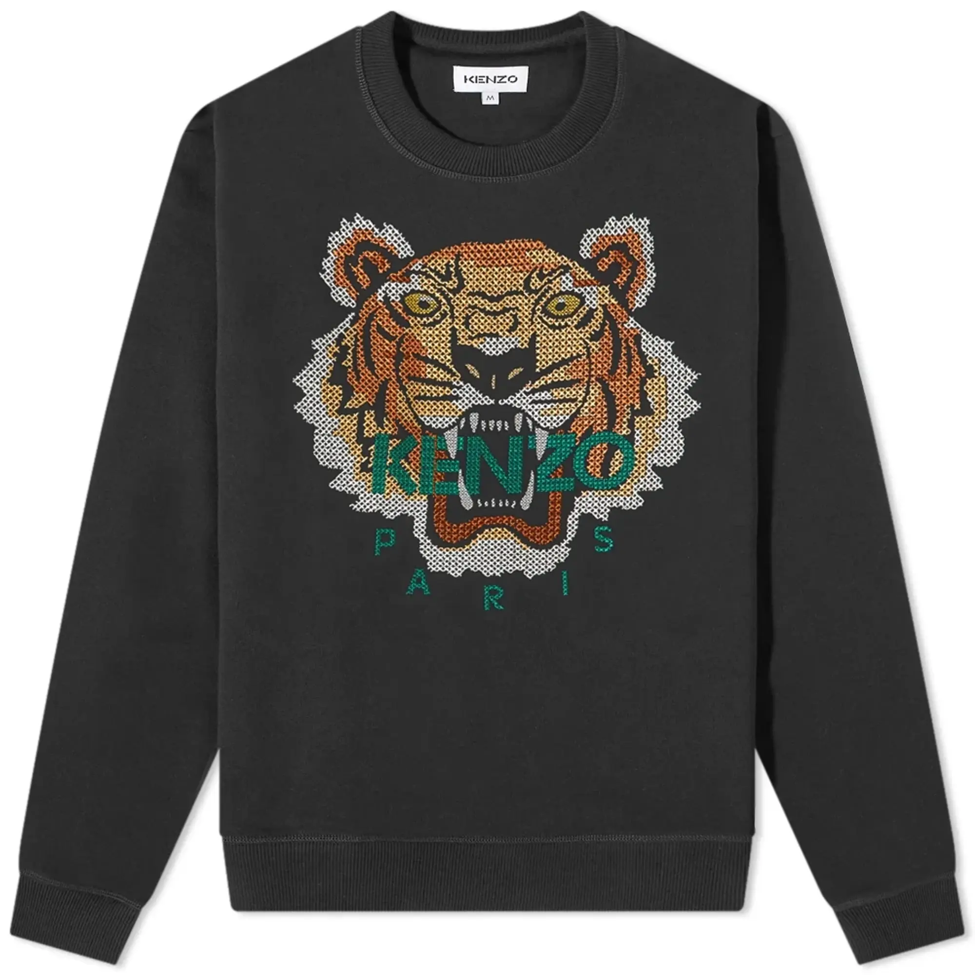 Kenzo Men's Embroidered Seasonal Tiger Crew Sweat Black