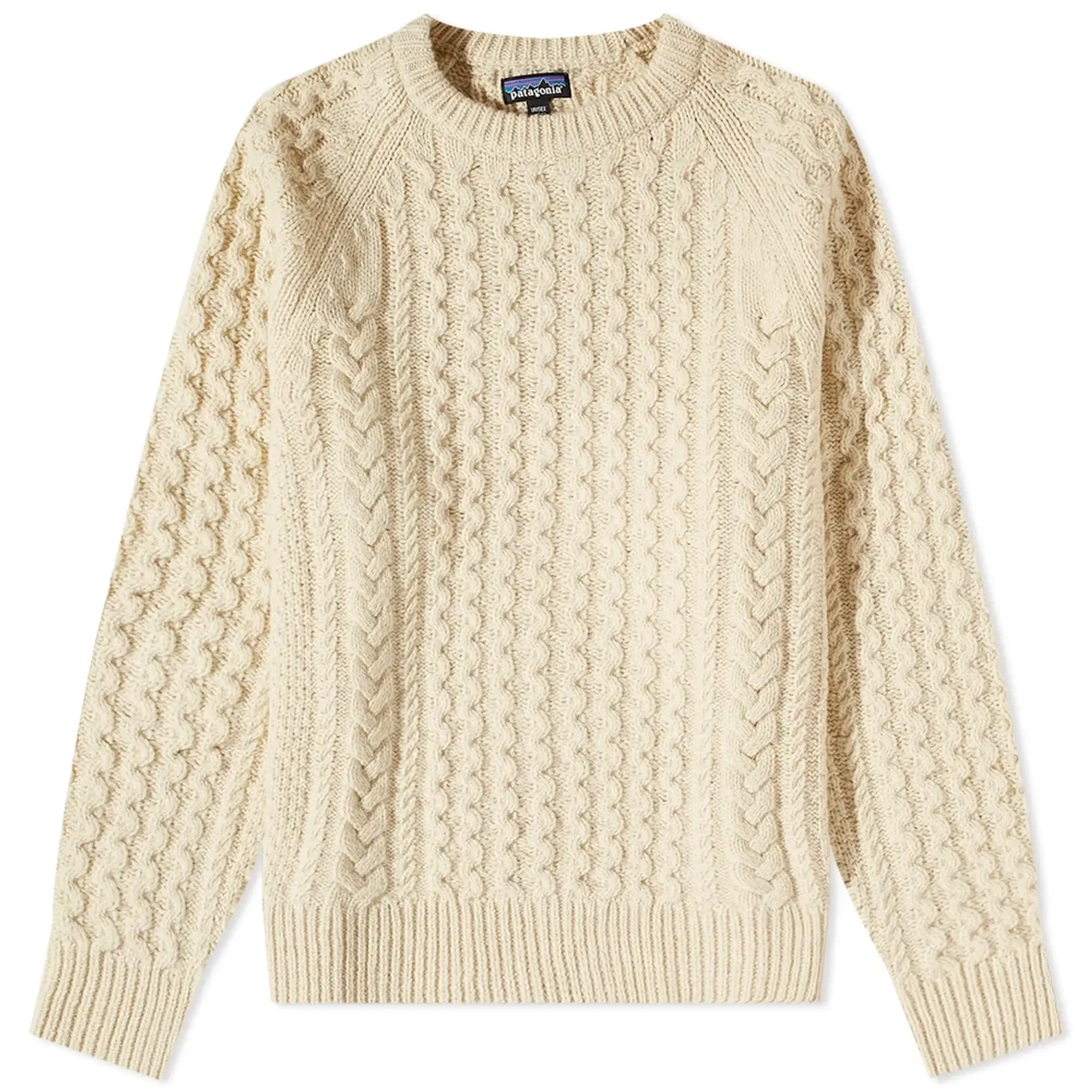 Patagonia Recycled Wool Cable Crew Knit Natural