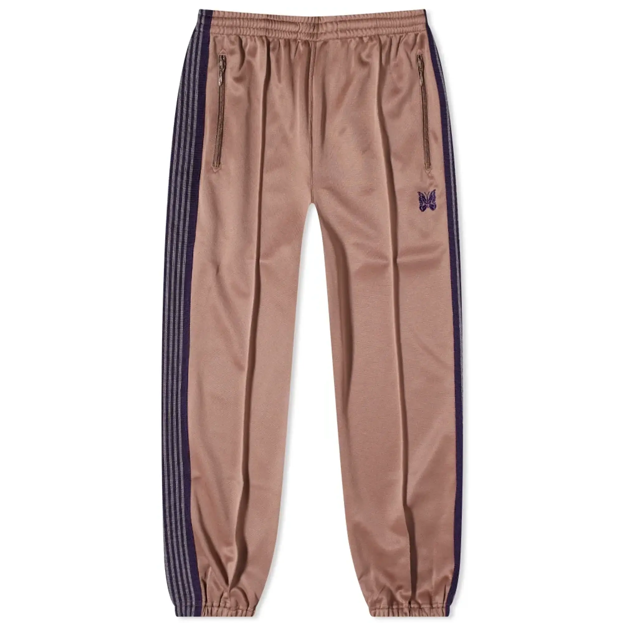 Needles Men's Poly Smooth Zipped Track Pant Taupe | LQ232