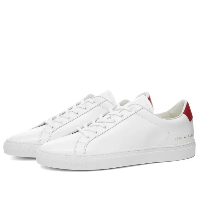 Common Projects Men's Retro Low White/Red | 2342-0539 | FOOTY.COM