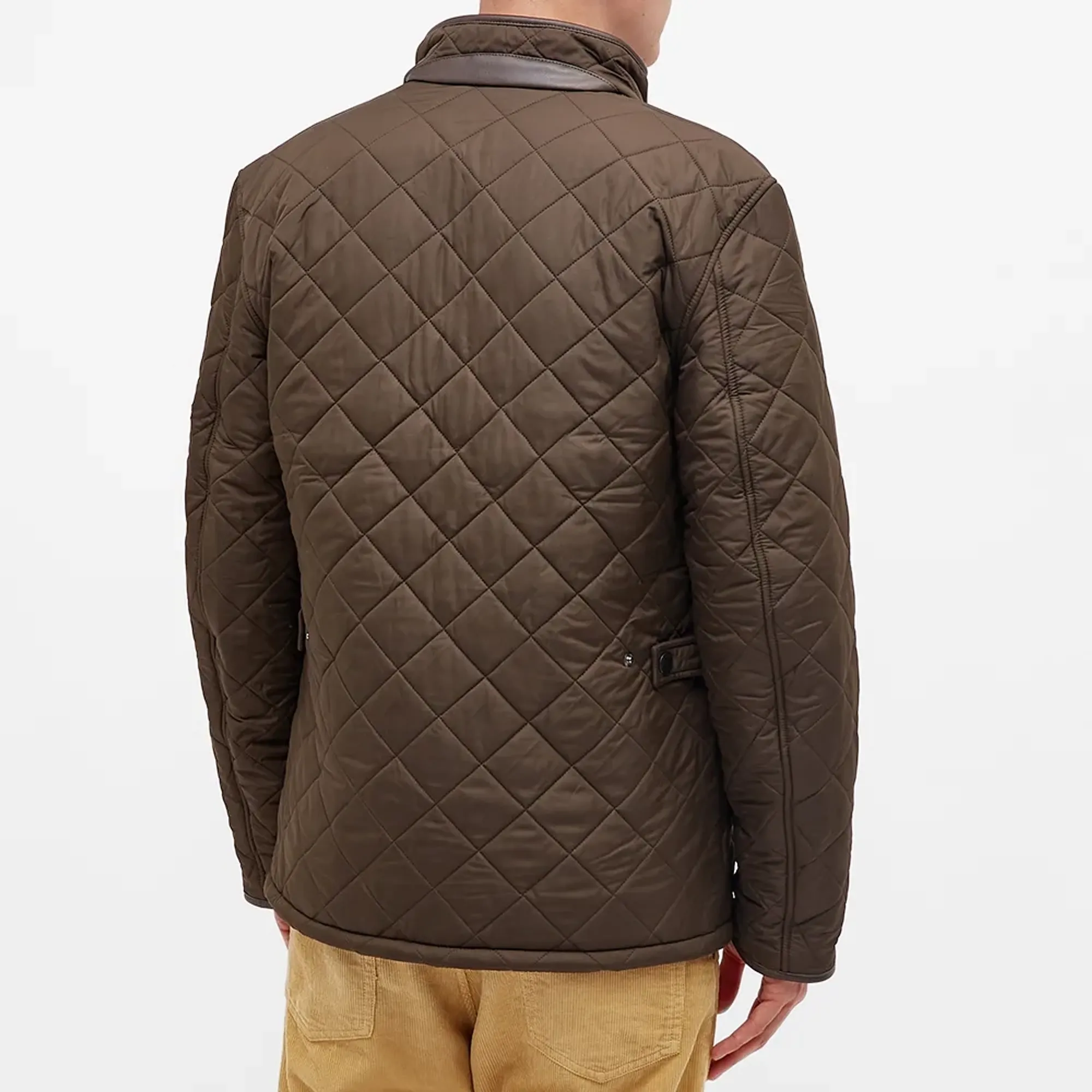 Barbour International Mens Powell Quilted Jacket in Olive