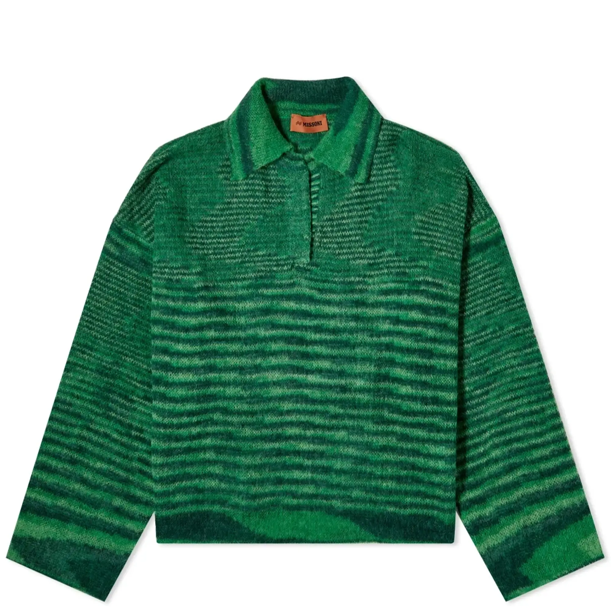Missoni Polo Knitted Jumper Forest Green/Dark Petrol