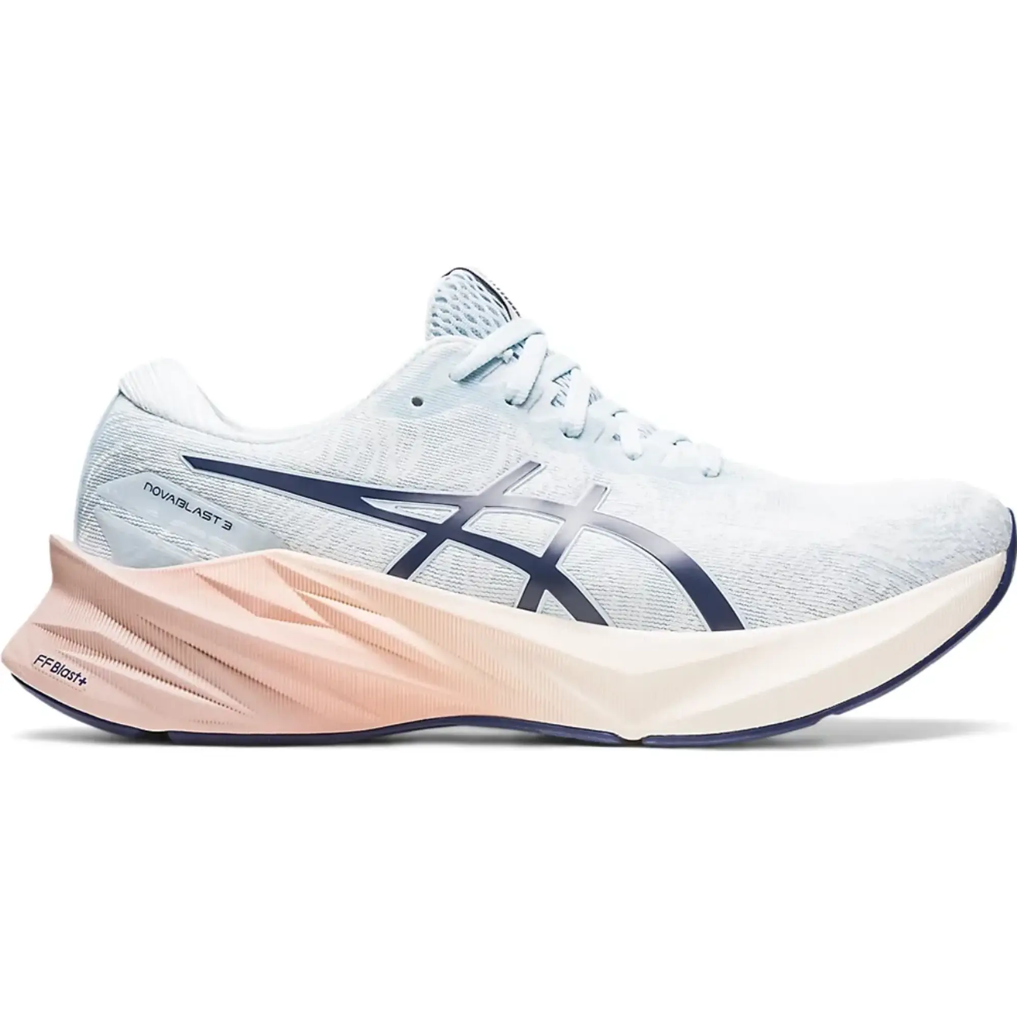 Asics Running Novablast 3 Nagino Chunky Trainers With Contrast Sole In Light Blue