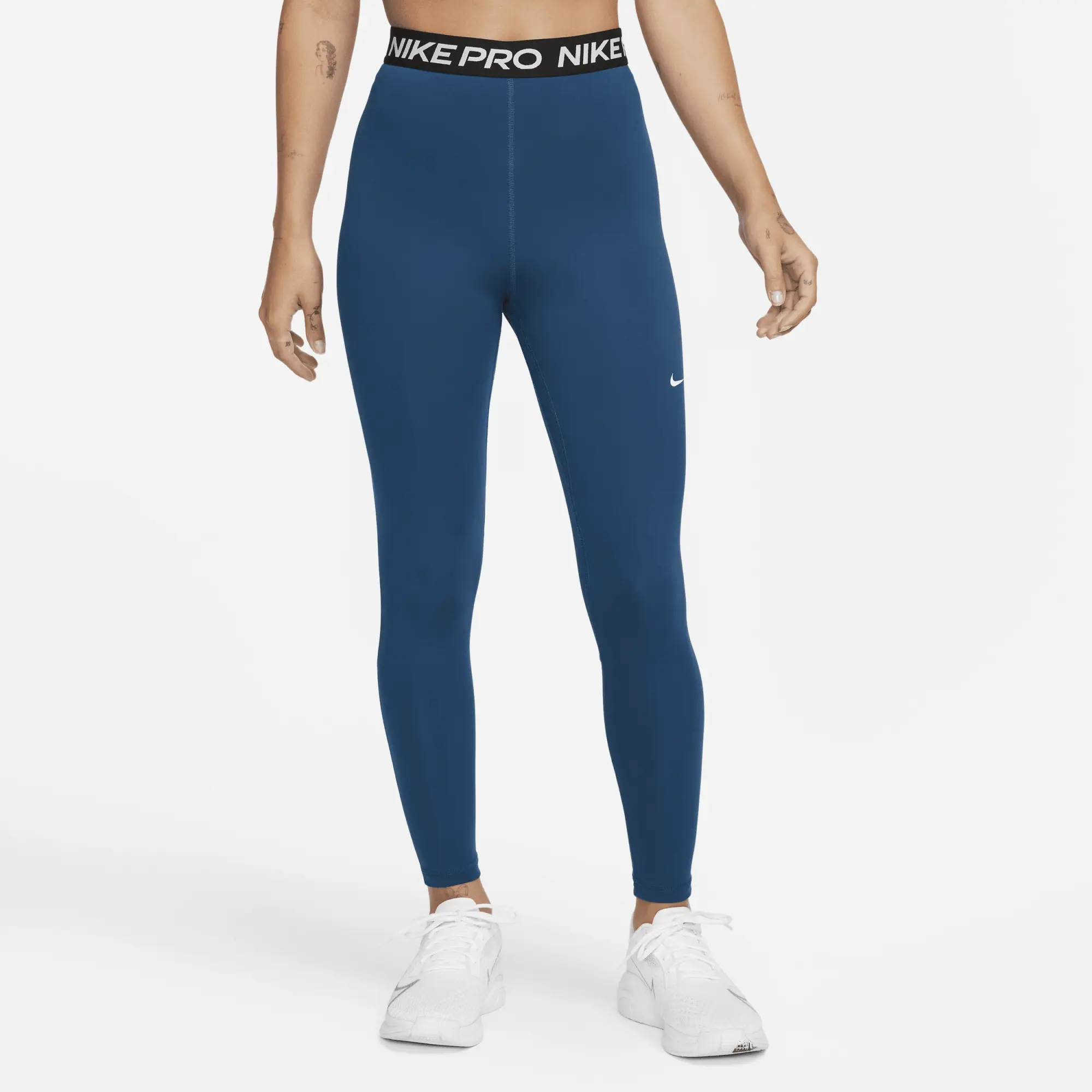 Nike Pro 365 Women's High-Waisted 7/8 Mesh Panel Leggings - Blue, DA0483-460