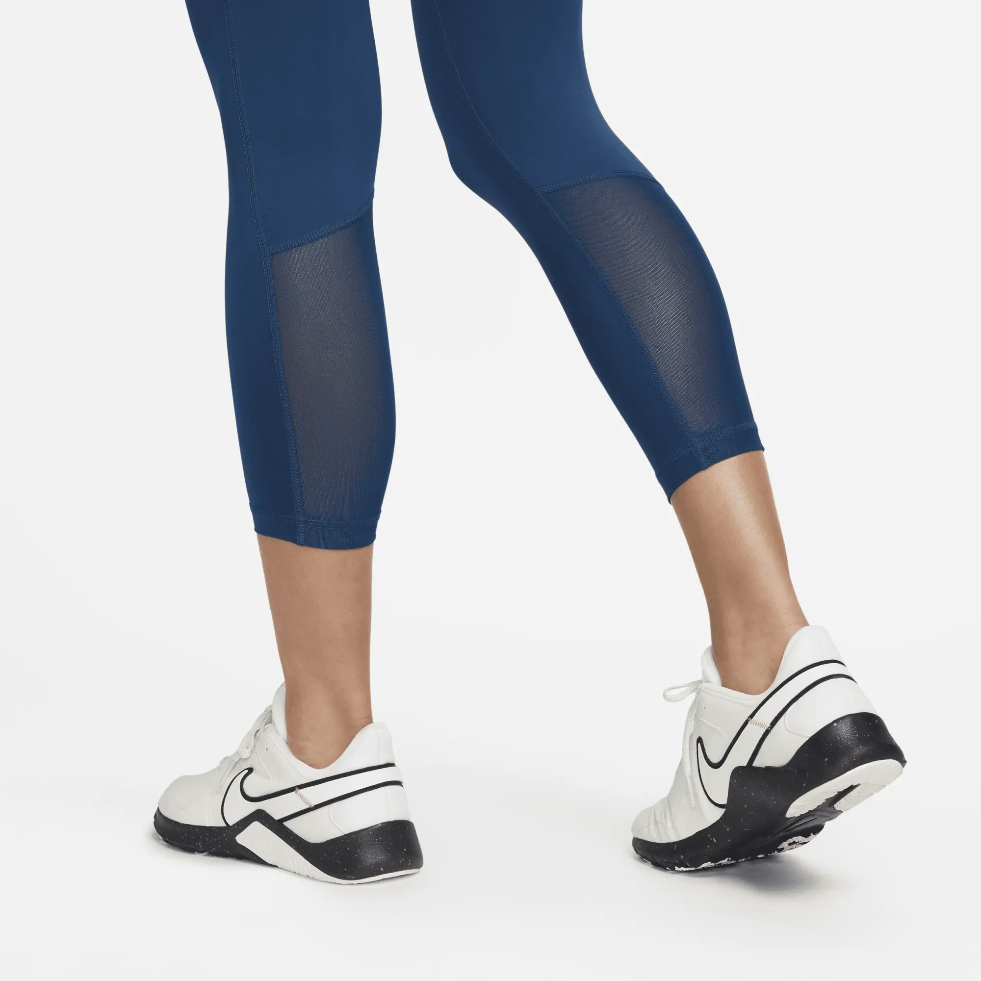 Nike Pro 365 Women's Mid-Rise Cropped Mesh Panel Leggings - Blue, CZ9803-460