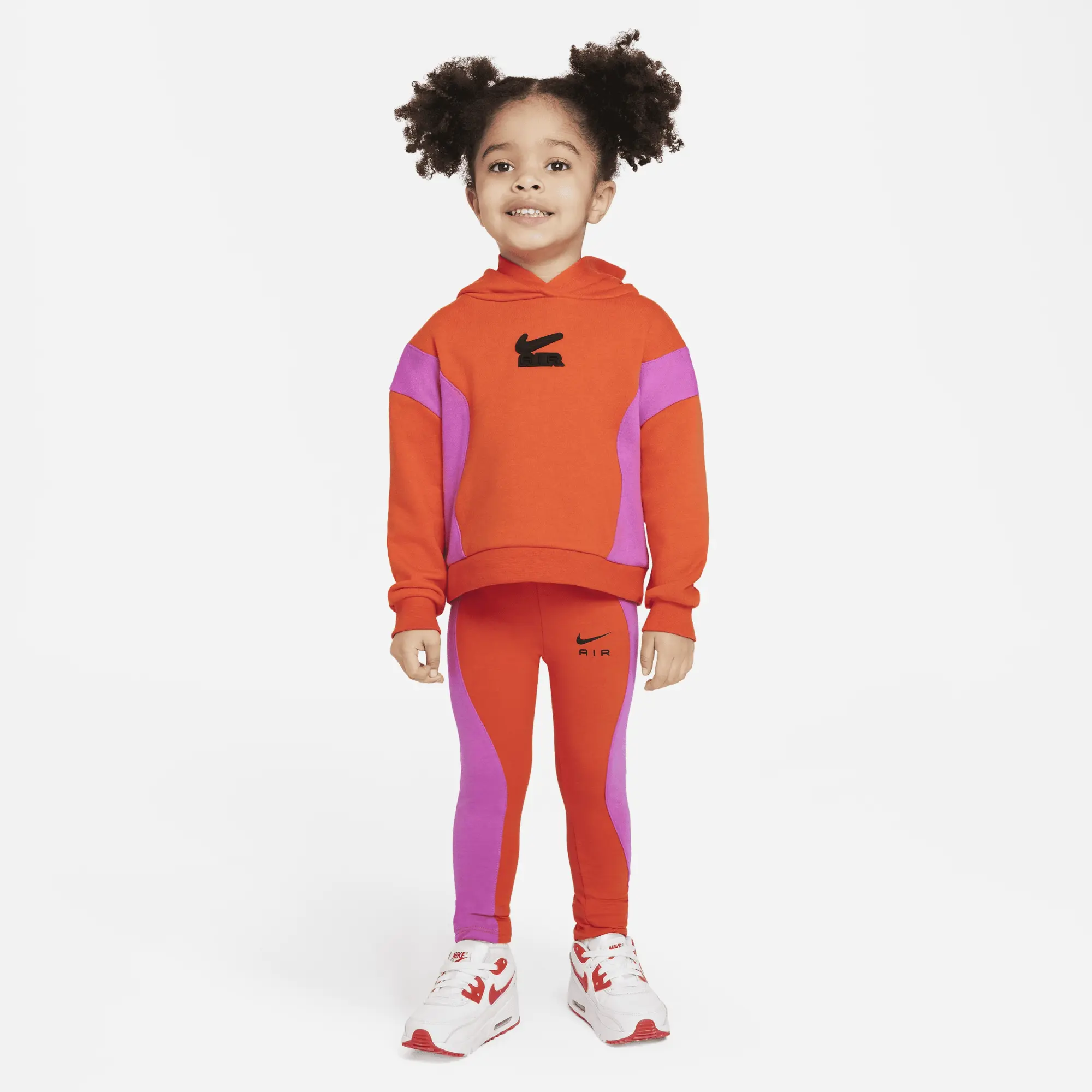 Nike Air French Terry Pullover Hoodie and Leggings Set Toddler Set - Red