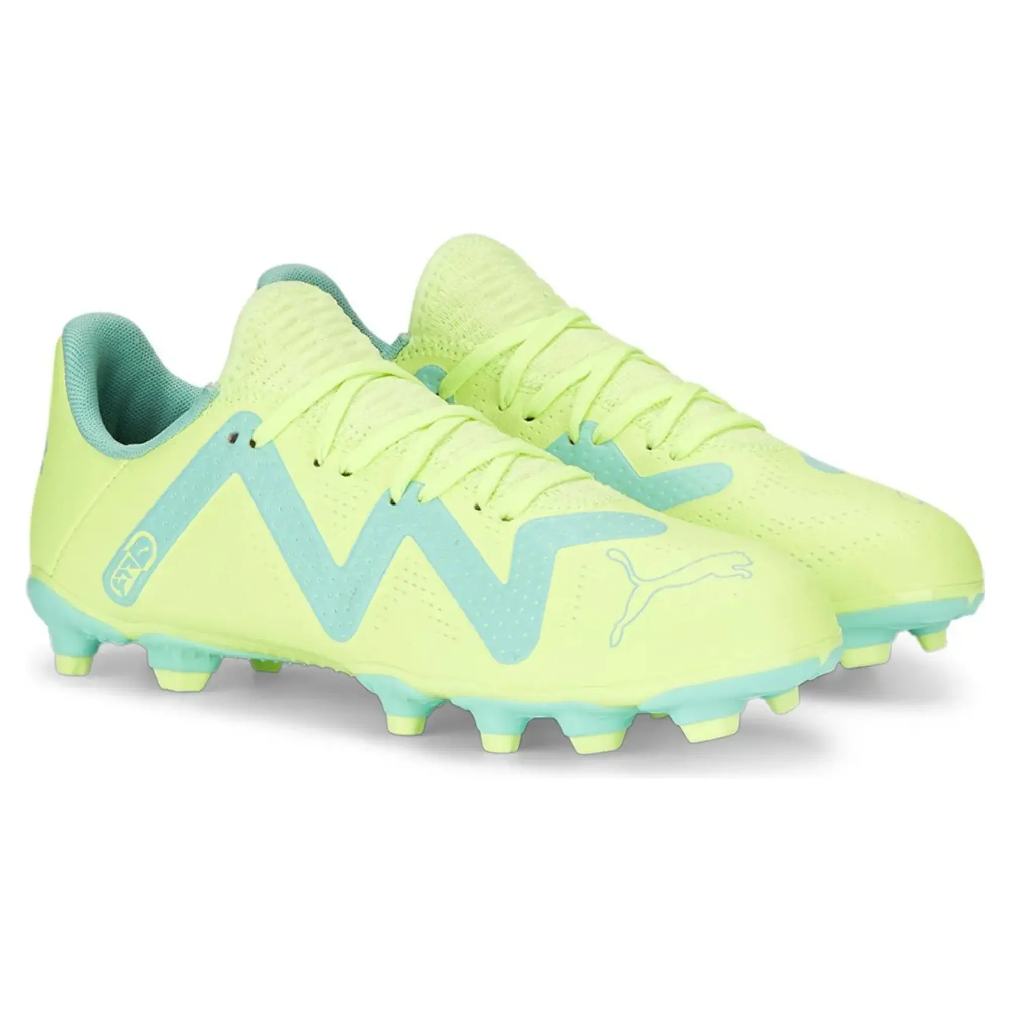 PUMA Future Play FG/AG Football Boots Youth, Fast Yellow/Black/Electric Peppermint