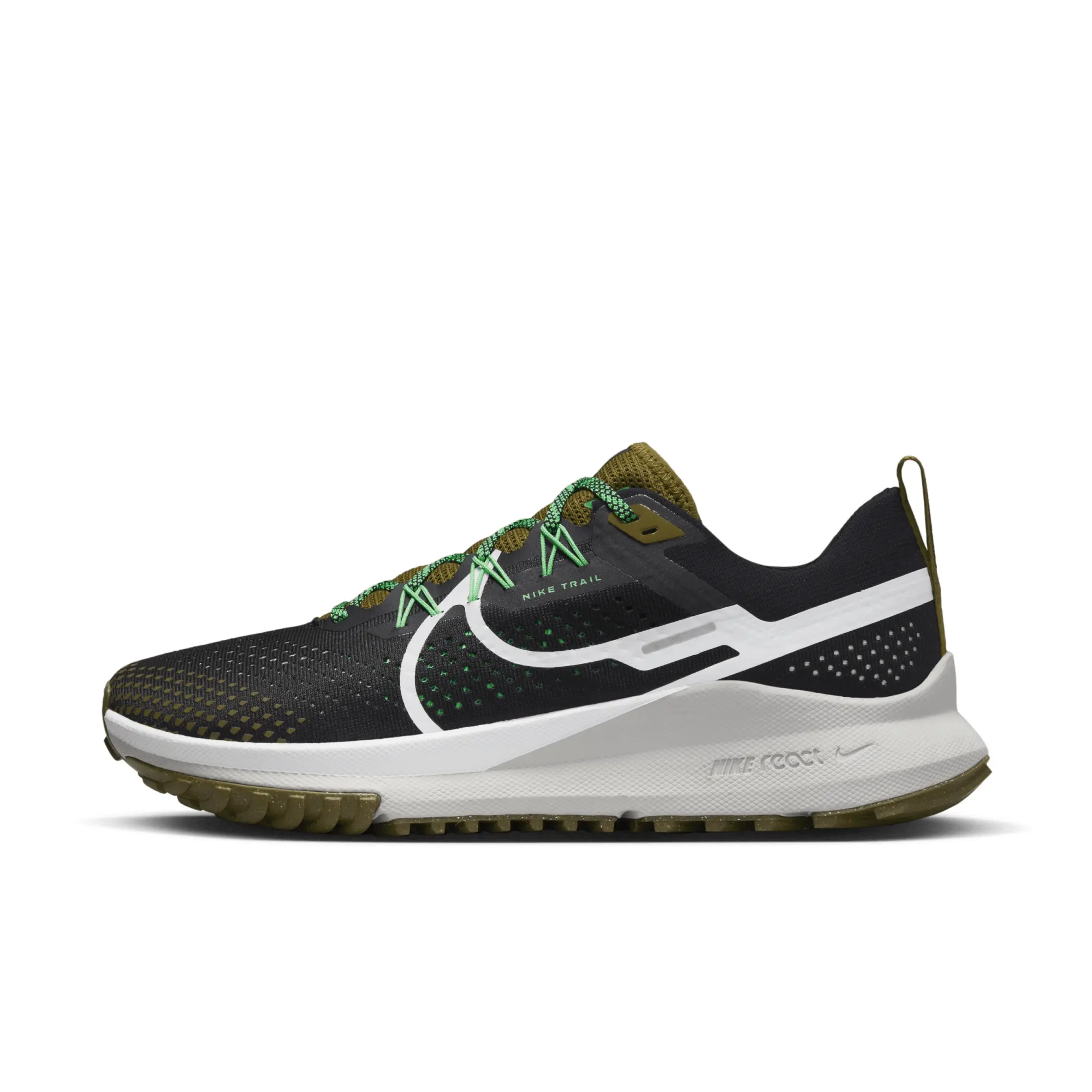 Nike Pegasus React 4 Trail Running Shoe Men - Black, Olive
