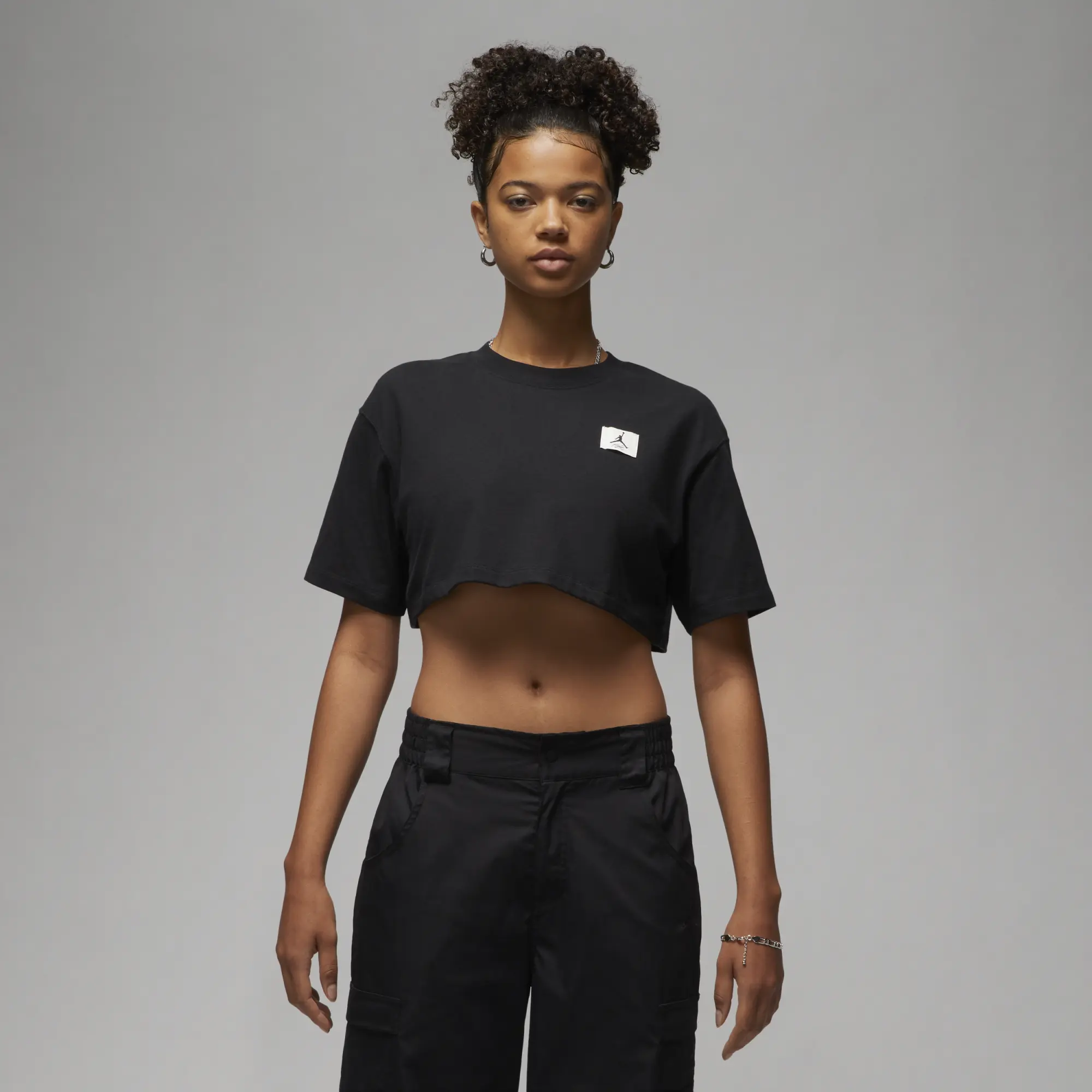 Nike Jordan Womens Cropped T-Shirt - Black | DZ3211-010 | FOOTY.COM