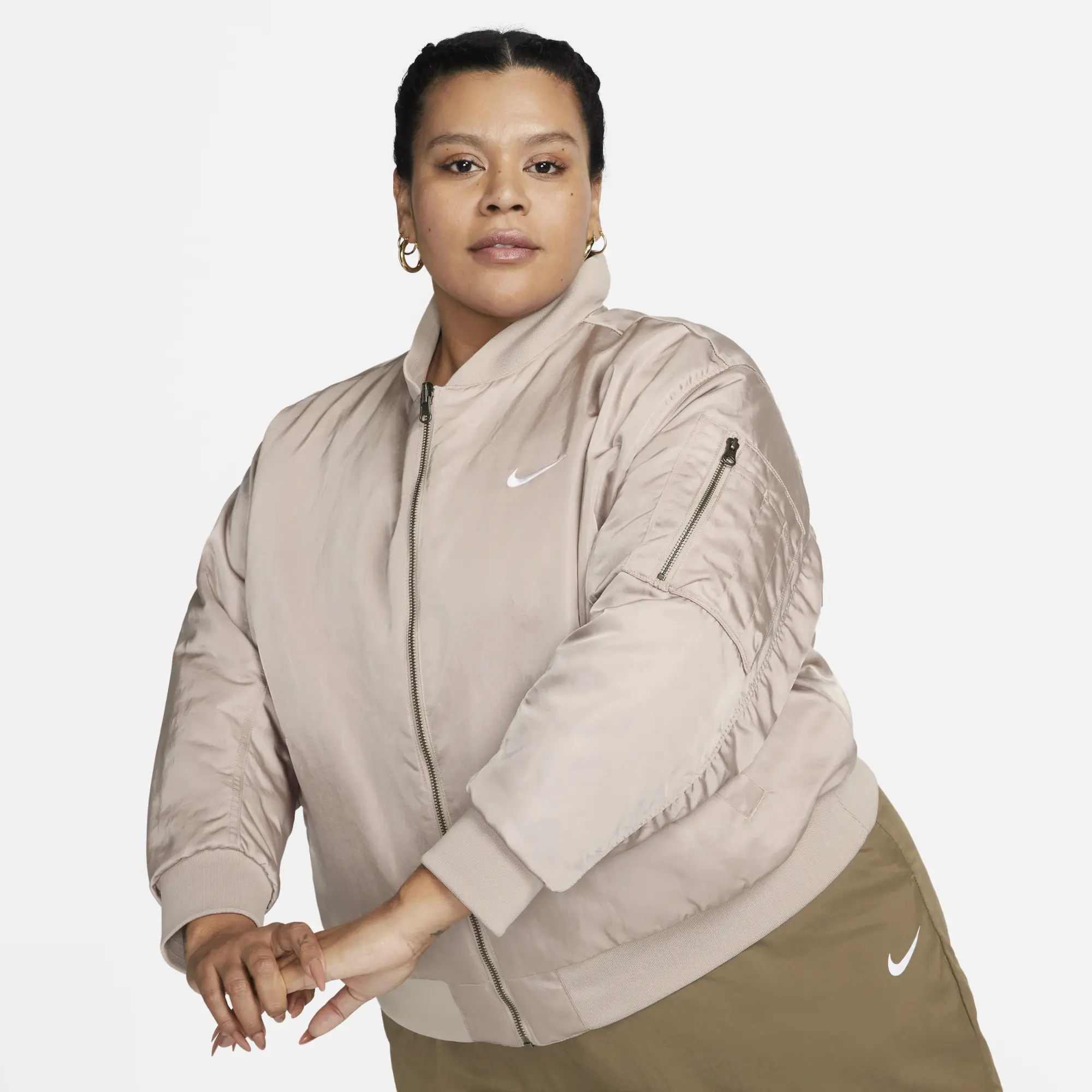 Nike Sportswear Women's Reversible Varsity Bomber Jacket - Brown