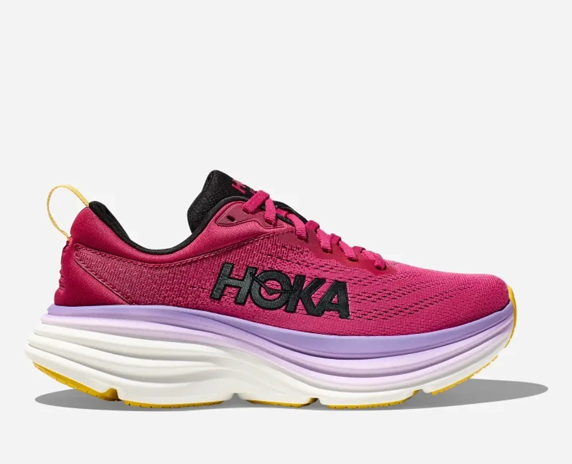 Hoka One One HOKA Women's Bondi 8 Running Shoes in Cherries Jubilee/Pink Yarrow