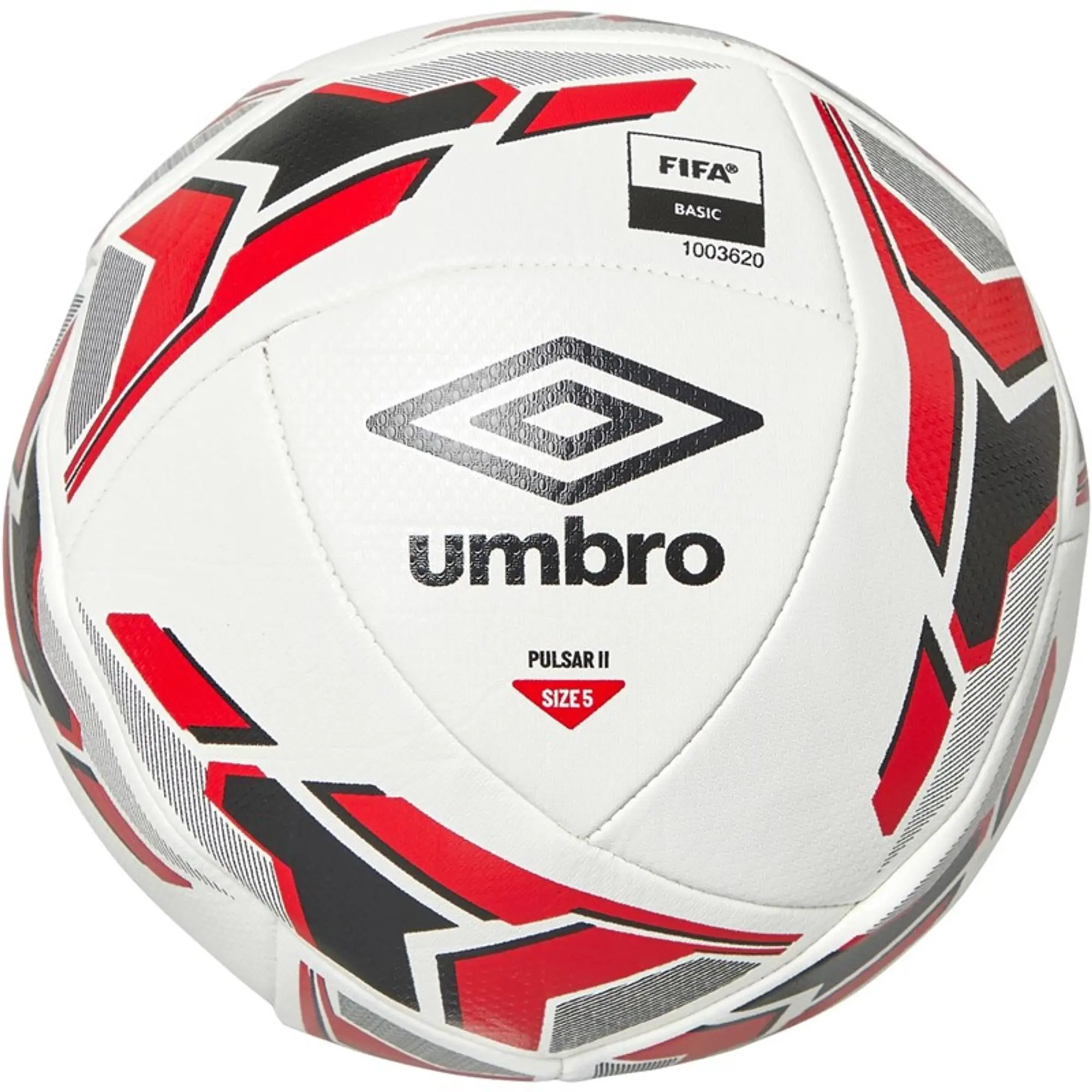 Umbro Pulsar 16 Match Football (FIFA Basic Certified) White/Black/Vermillion