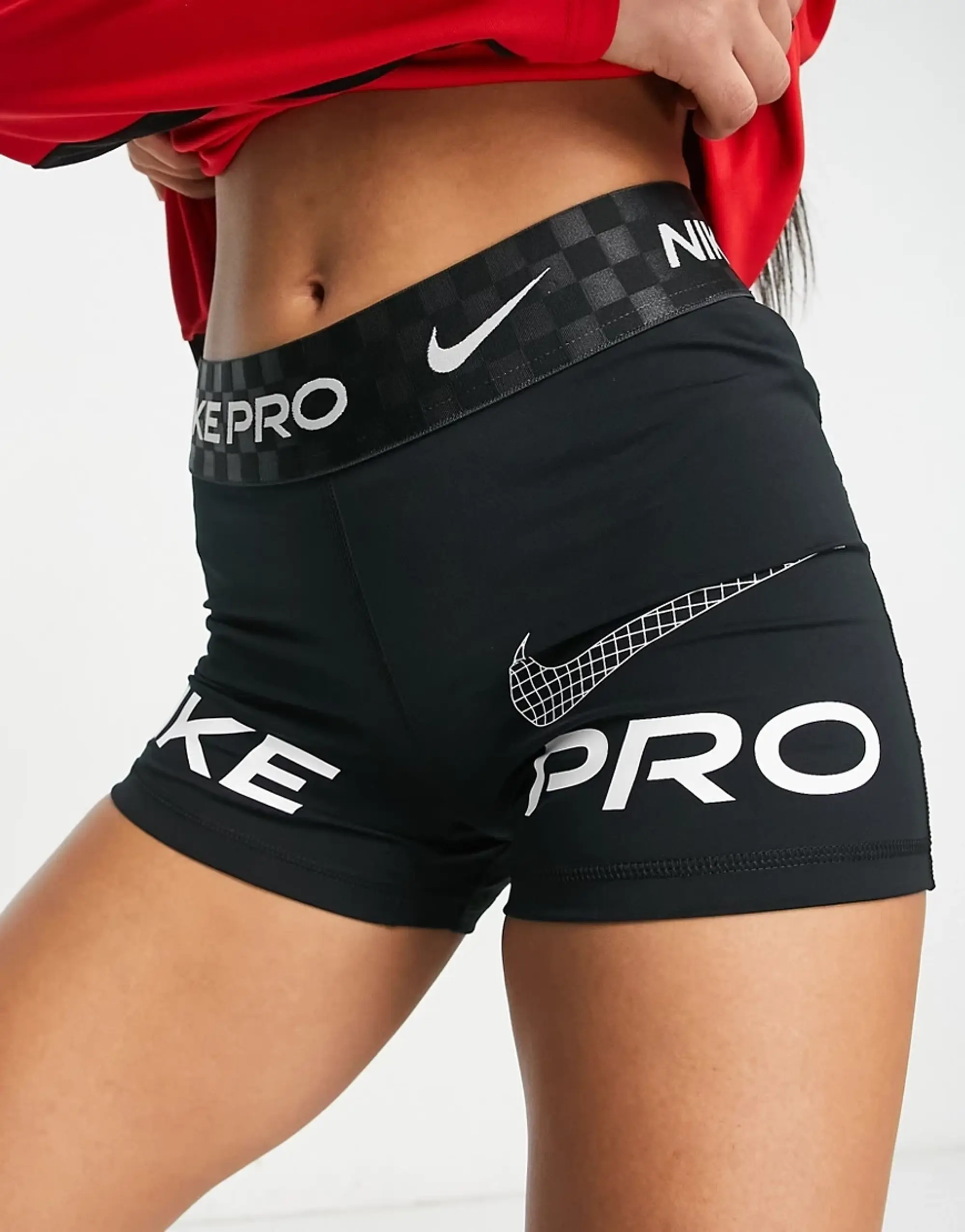 Nike Pro Training Dri Fit 3 Inch Booty Shorts In Black Graphic