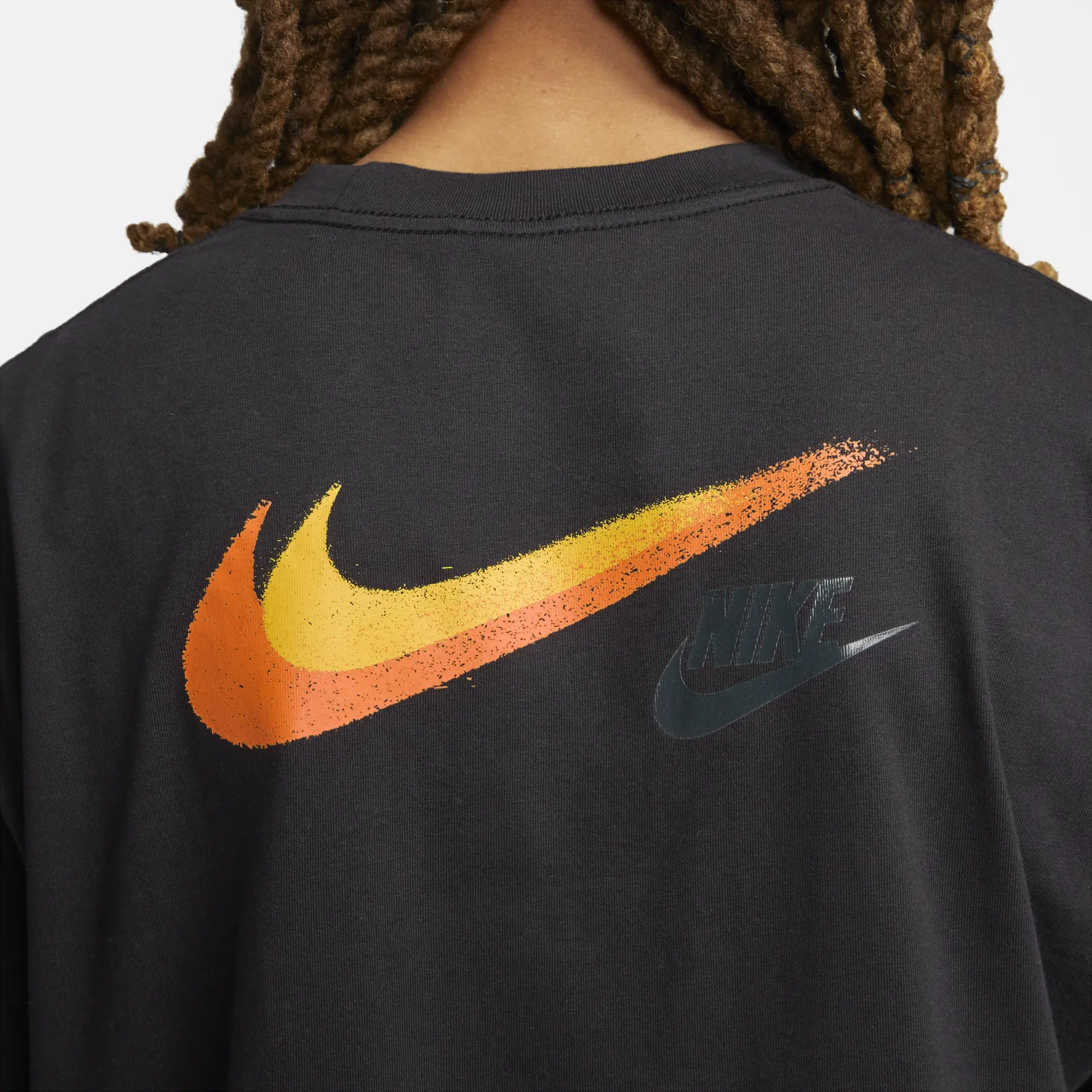 Nike Graffiti Swoosh Black Logo | FQ7159-010 T-Shirt In