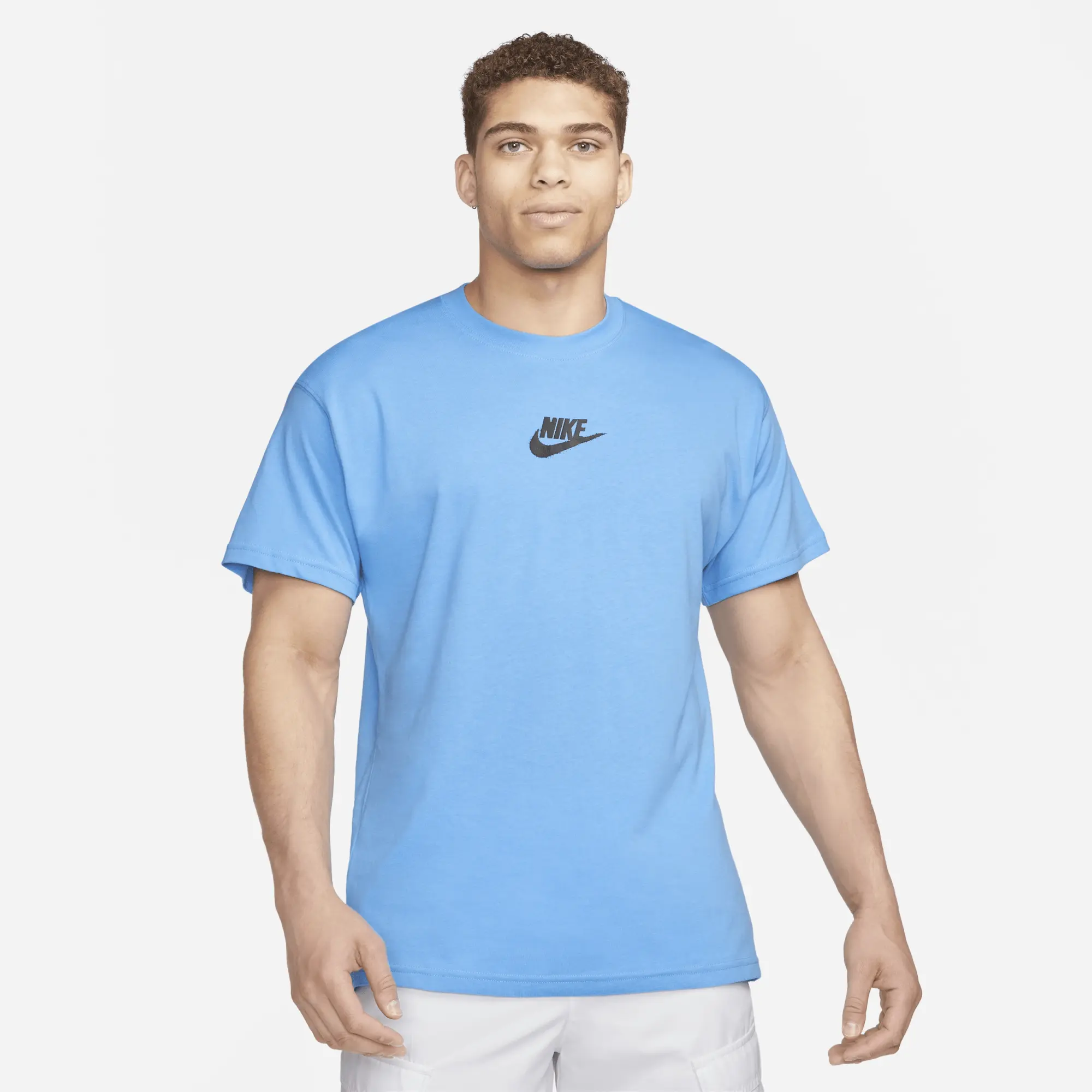 Nike Graffiti Swoosh Logo T-Shirt In University Blue