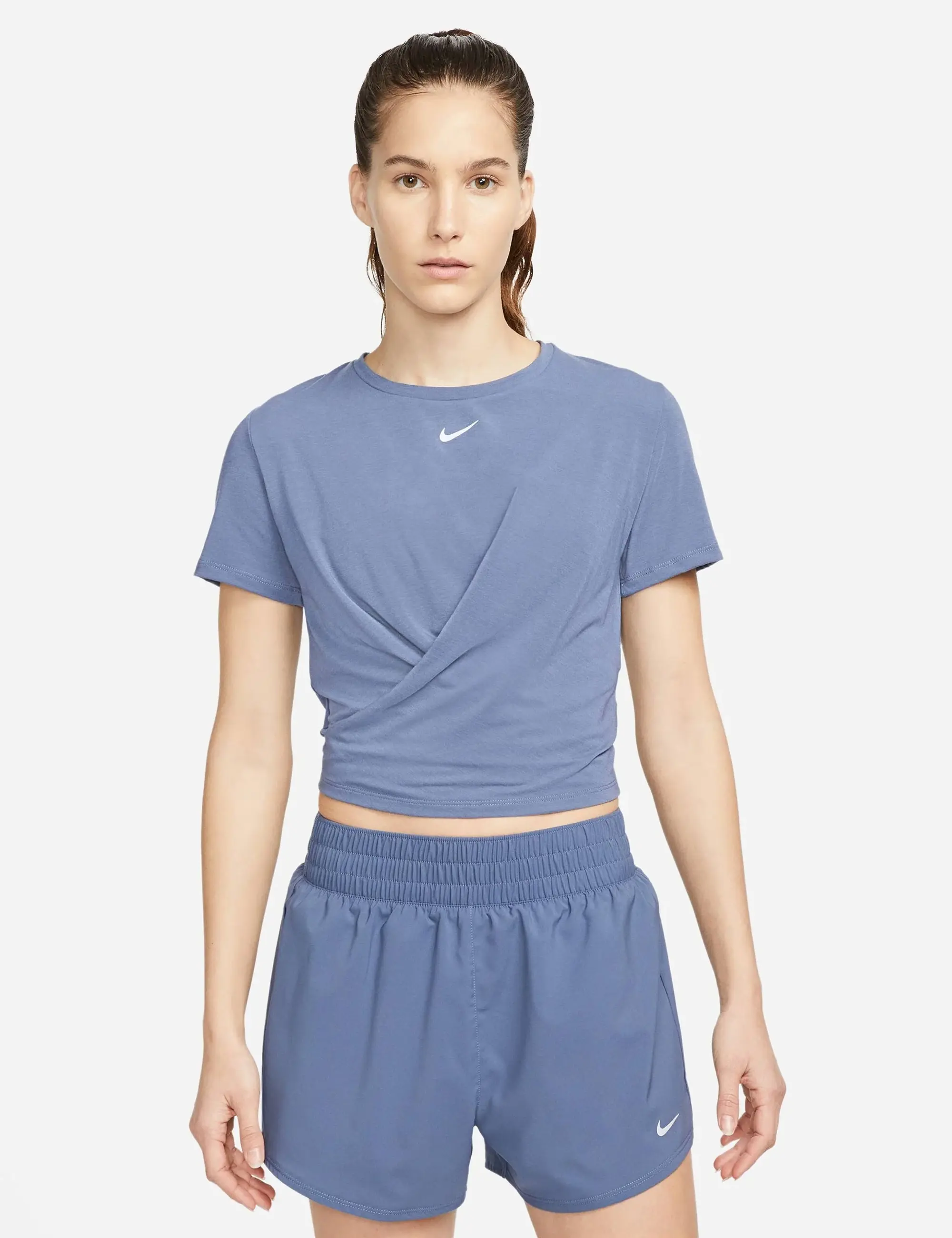 NIKE Dri-FIT One Luxe Short-Sleeve Top - Diffused Blue - XL