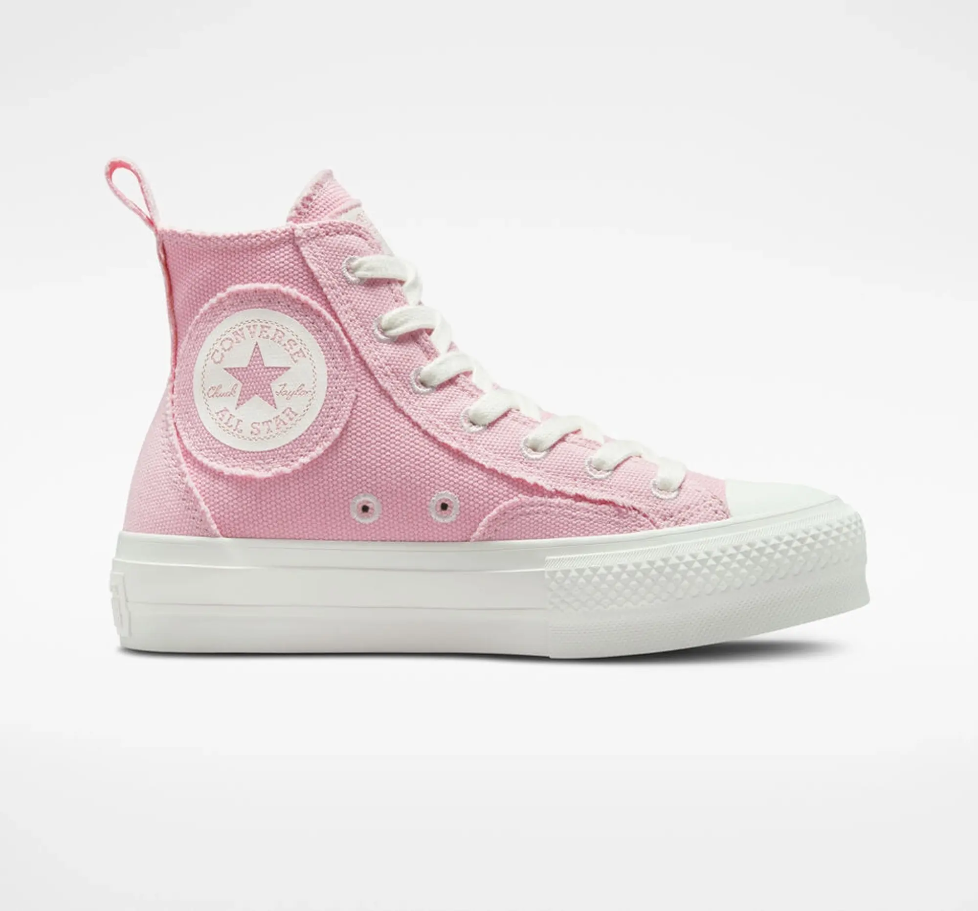 Converse all star lift hi trainers in white & pink