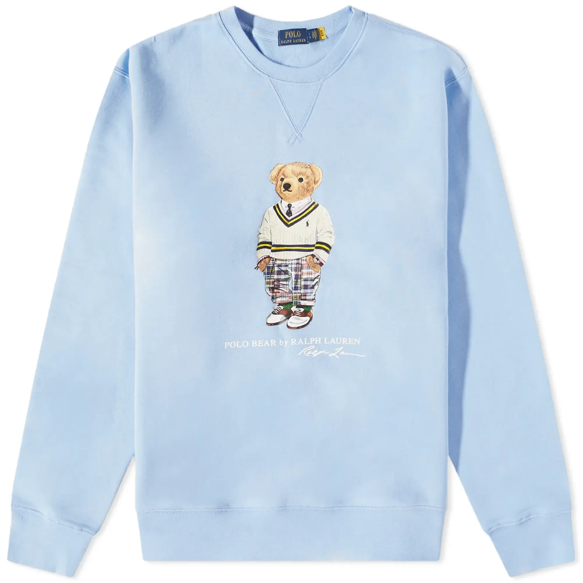 Polo Ralph Lauren Prep Bear Print Sweatshirt In Light Blue