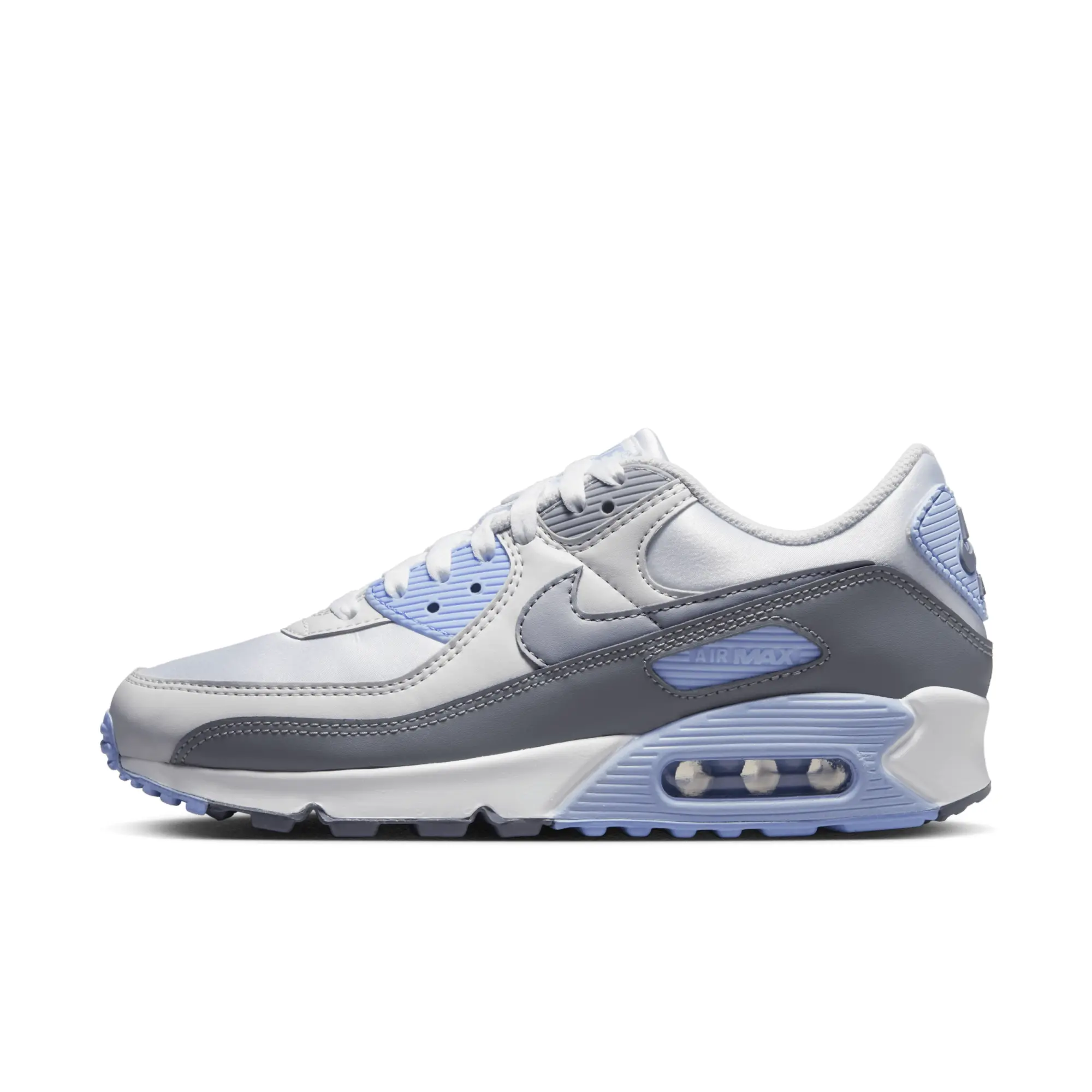 Nike Air Max 90 Trainers In White And Wolf Grey