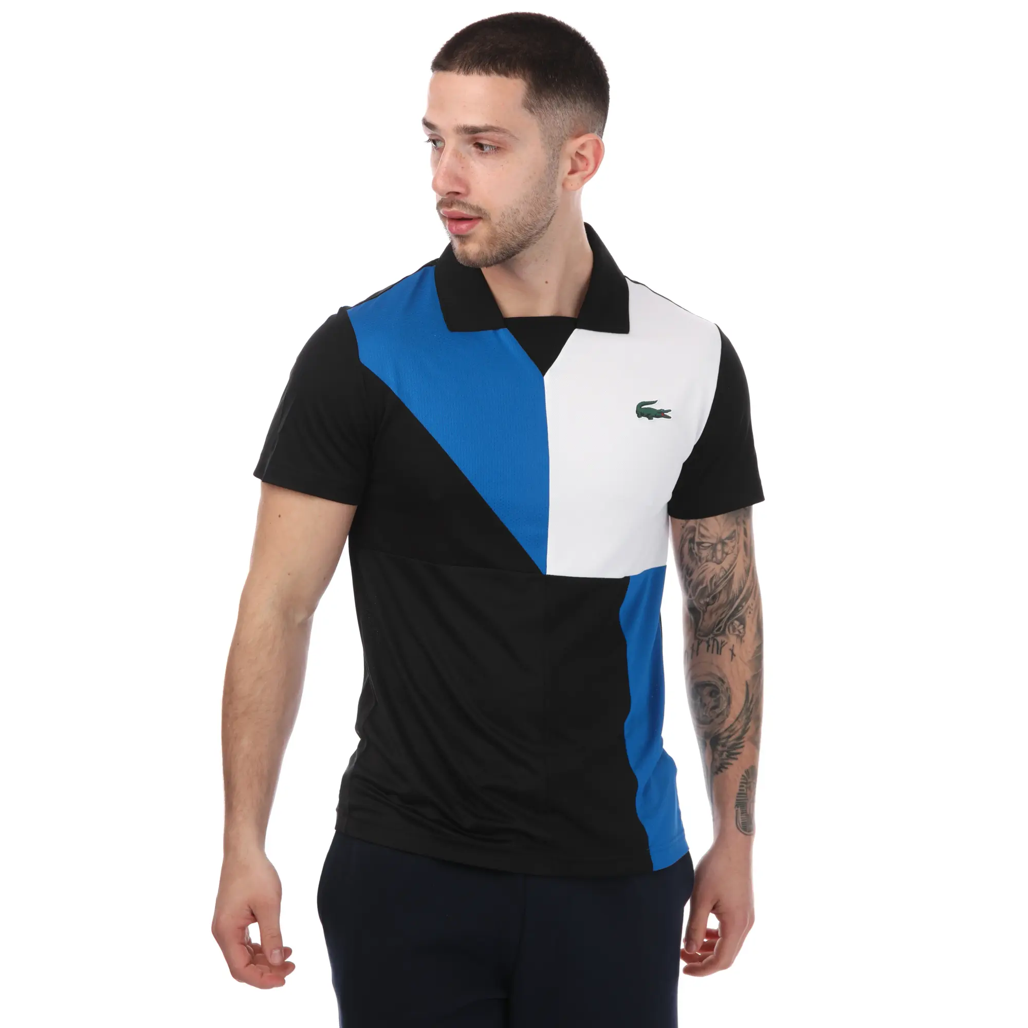 Lacoste Mens Sport Colour-Block Ultra Dry Pique Polo Shirt