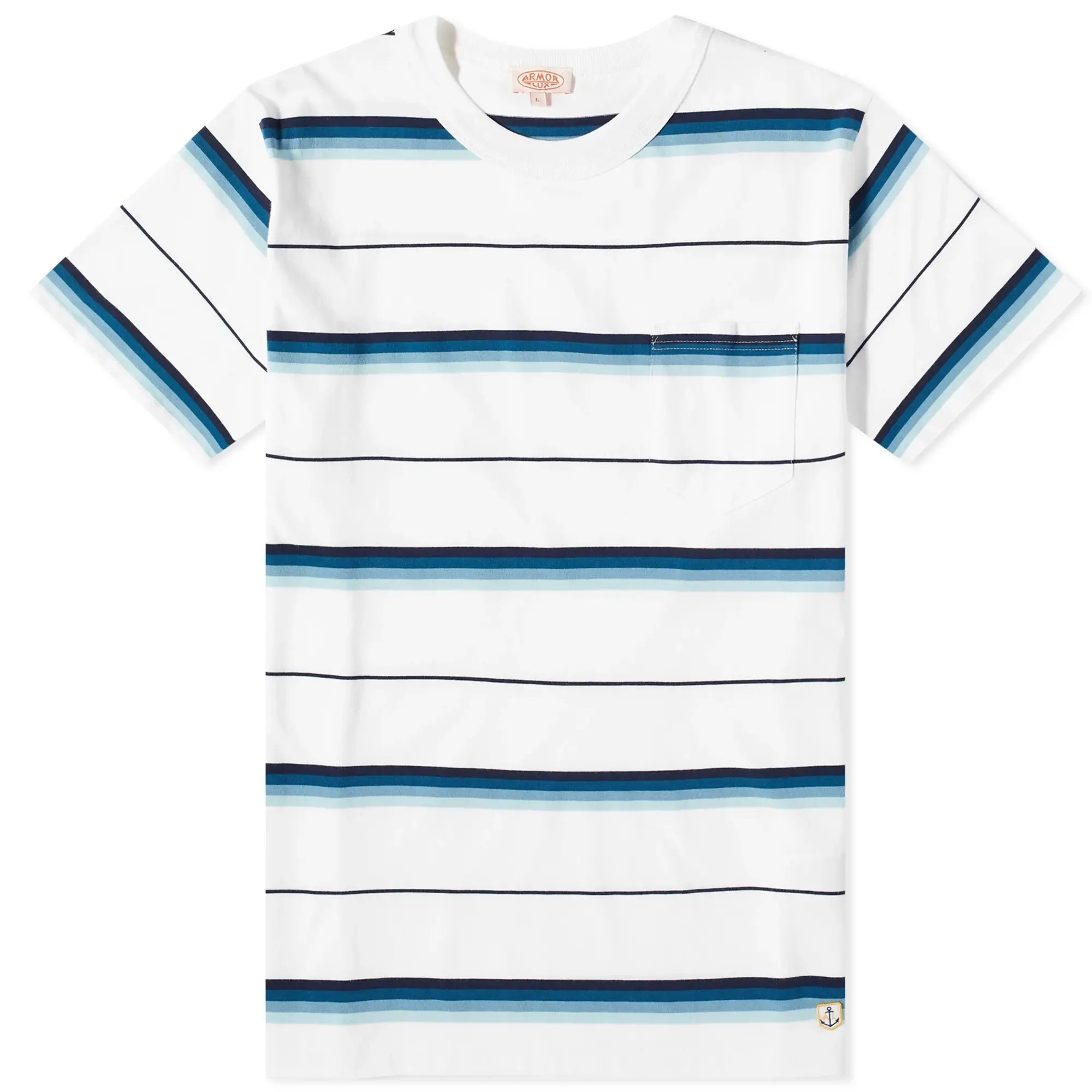 Armor-Lux Men's Stripe T-Shirt White/Blue/Navy