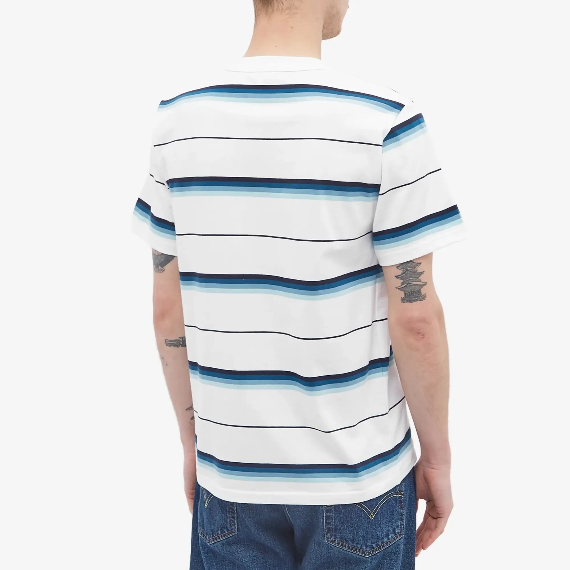 Armor-Lux Men's Stripe T-Shirt White/Blue/Navy