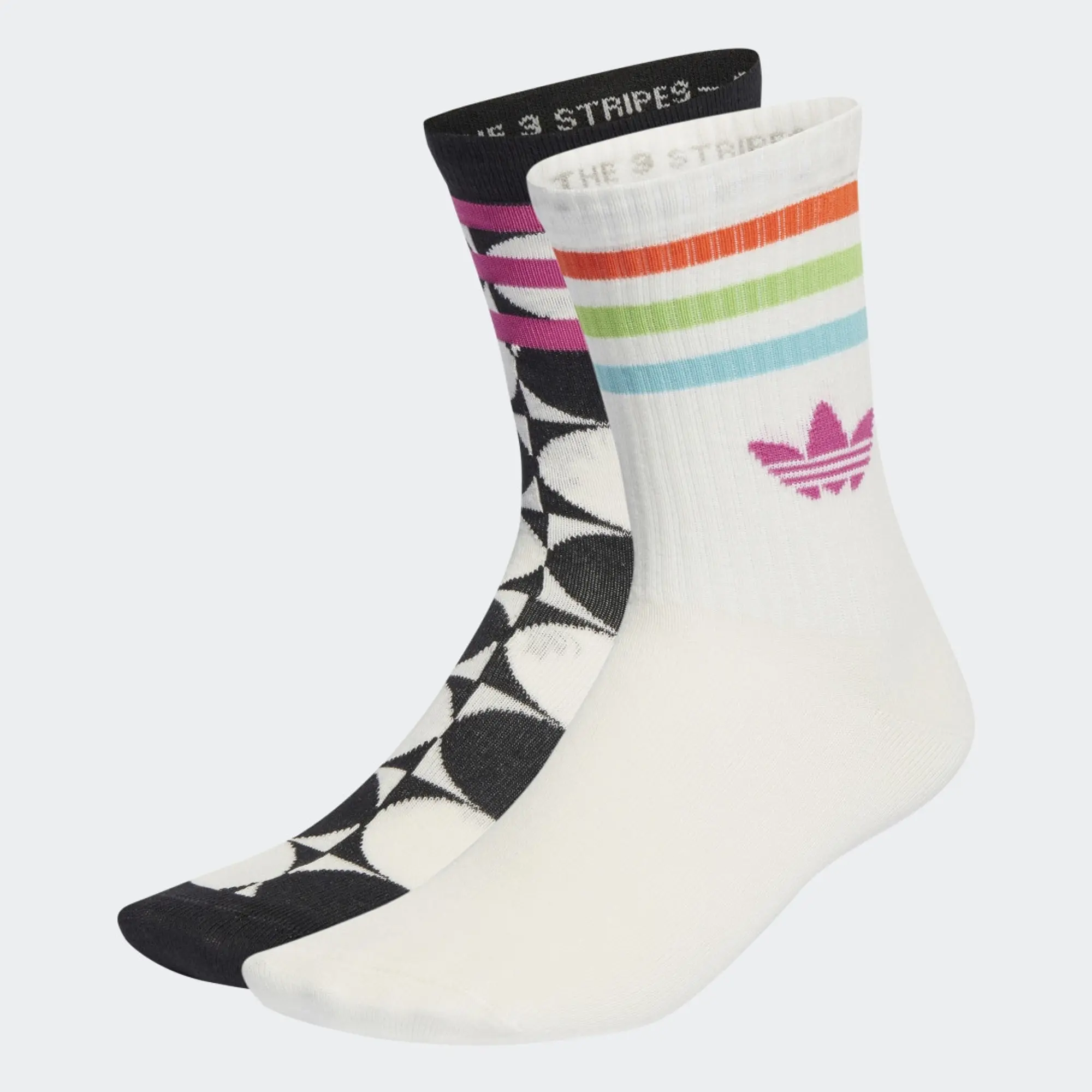 adidas PRIDE RM Crew Socks 2 Pair - Black / Off White