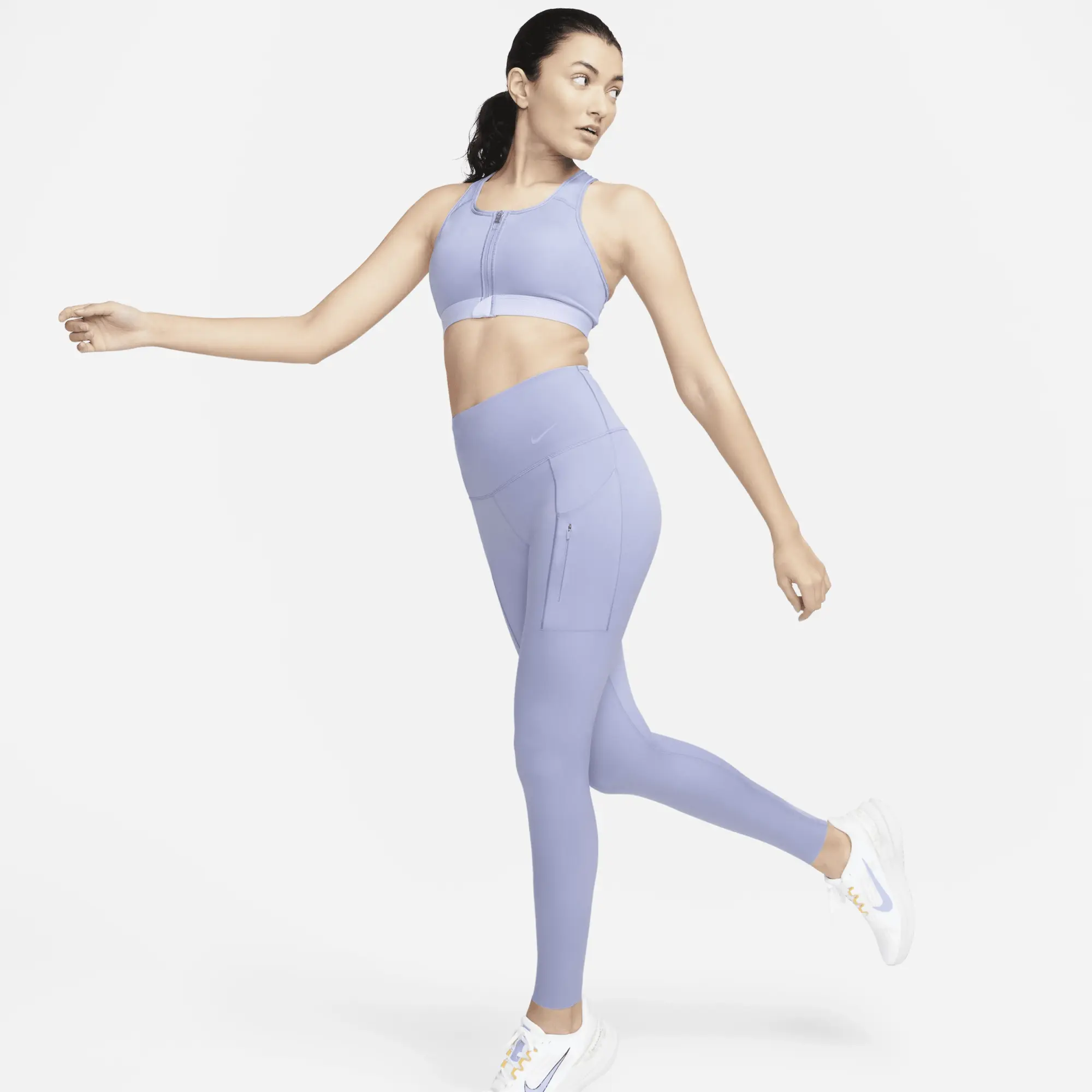 Nike Go Women's Firm-Support High-Waisted Full-Length Leggings with Pockets - Purple