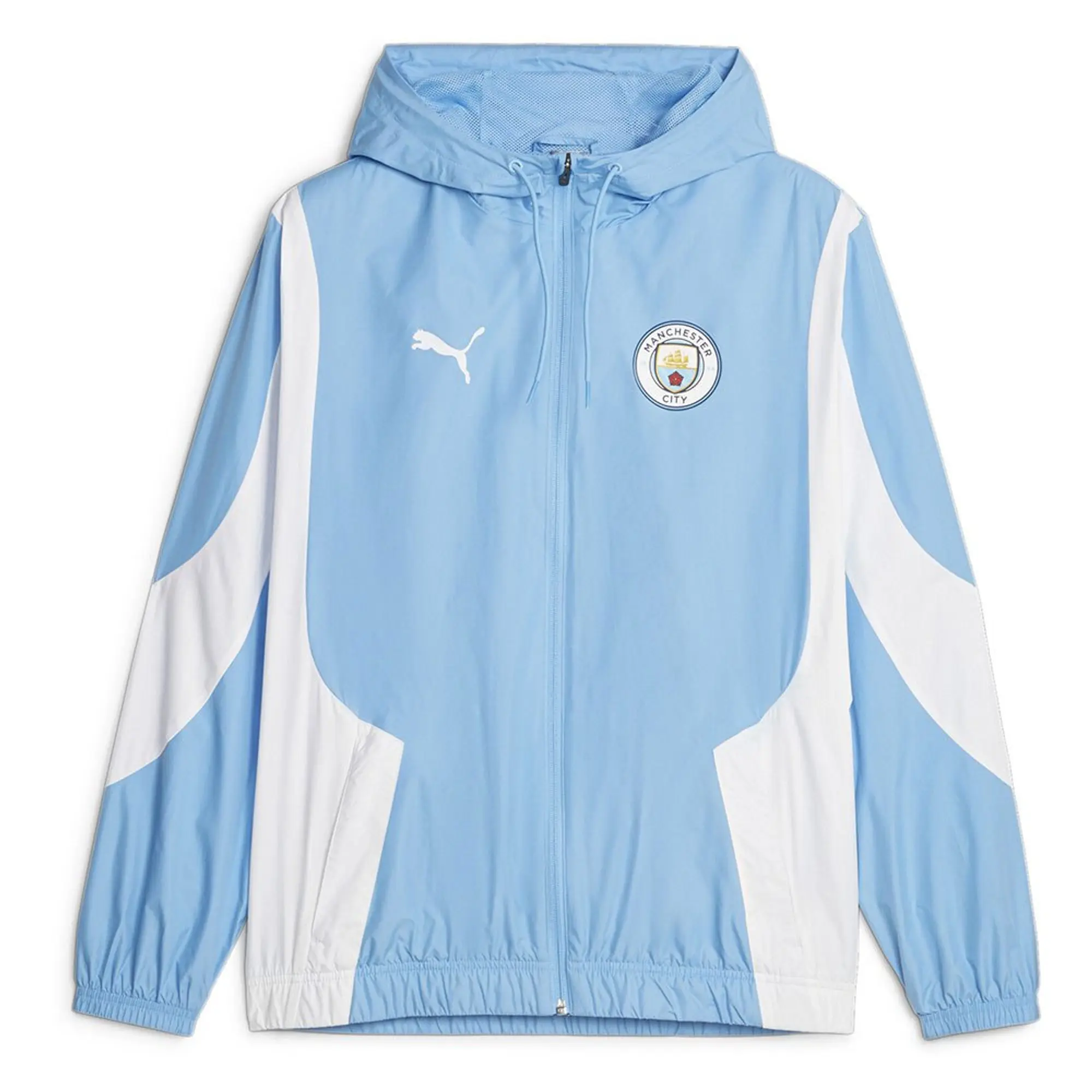 Puma 2023-2024 Man City Pre-Match Woven Anthem Jacket (Light Blue)