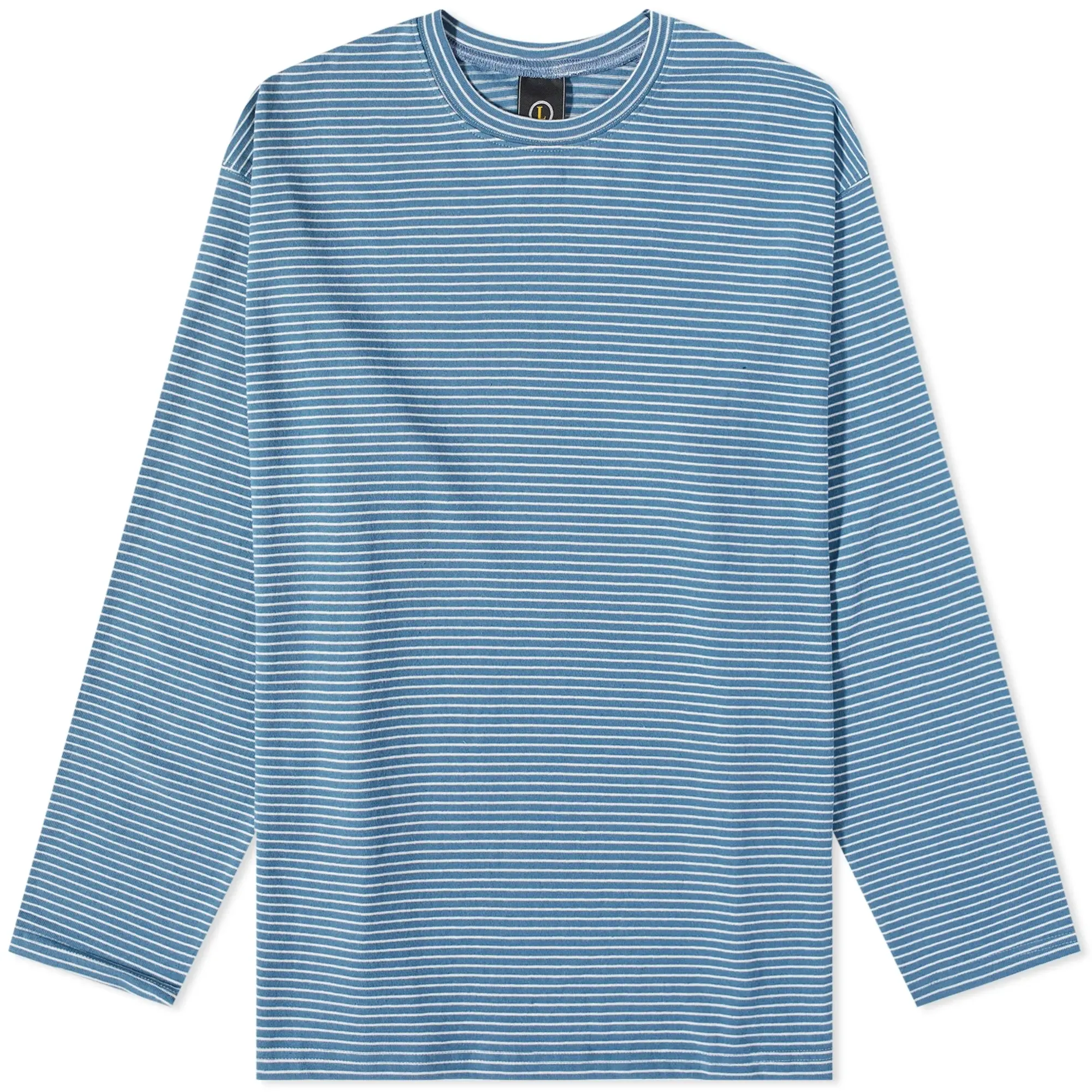 FrizmWORKS Men's Long Sleeve Oversized Stripe T-Shirt Steel Blue