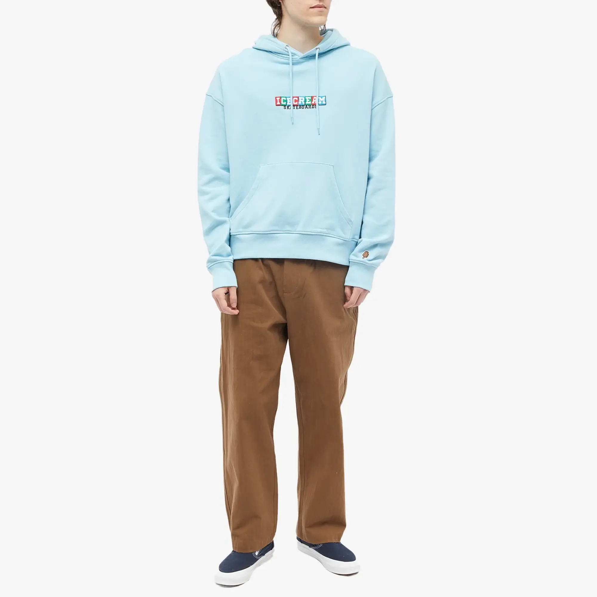 ICECREAM Men's IC Skateboards Embroidered Hoodie Blue